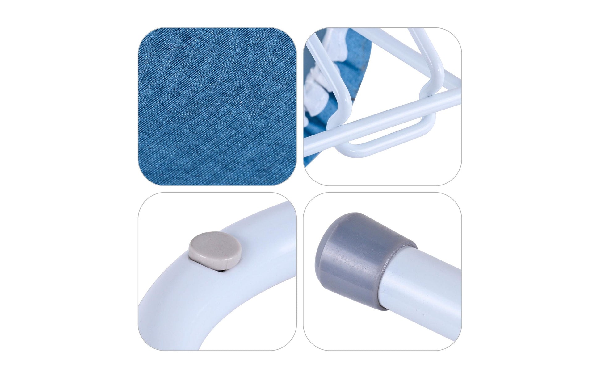 Relaxdays Ärmelbrett – Baumwolle, Kunststoff, Stahl – Blau/Weiss – 520 × 125 mm
