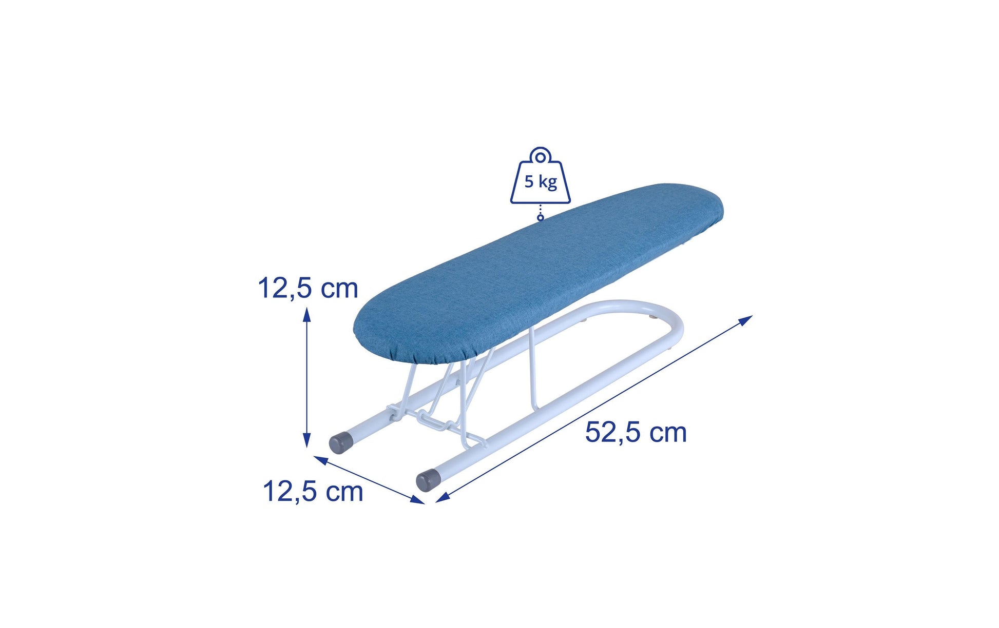 Relaxdays Ärmelbrett – Baumwolle, Kunststoff, Stahl – Blau/Weiss – 520 × 125 mm