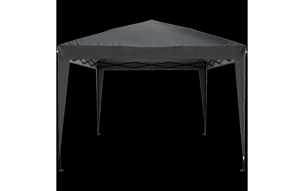 Tristar Pavillon 3 × 4 m – Polyester – Anthrazit – mit abnehmbaren Seitenwänden – 4000 × 2500 × 3000 mm