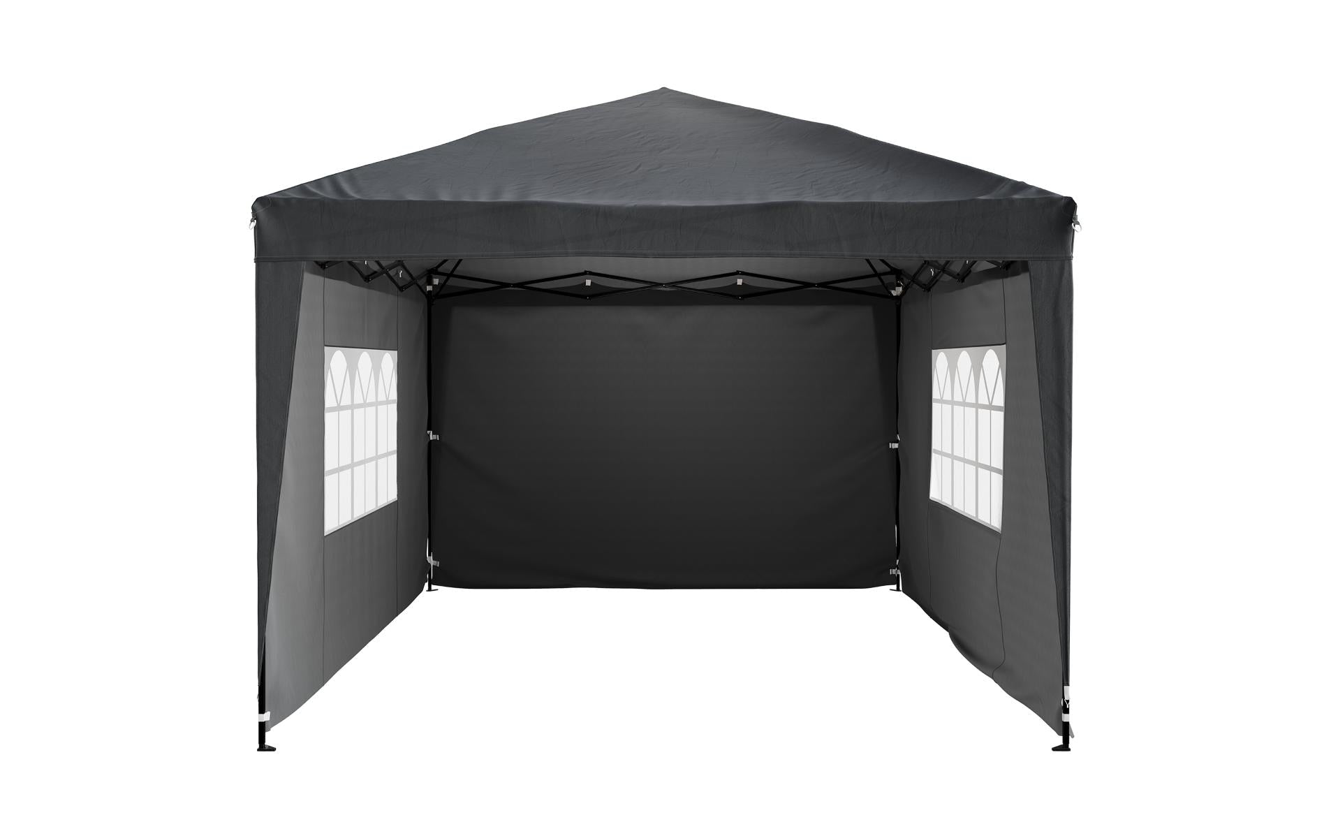 Tristar Pavillon 3 × 4 m – Polyester – Anthrazit – mit abnehmbaren Seitenwänden – 4000 × 2500 × 3000 mm