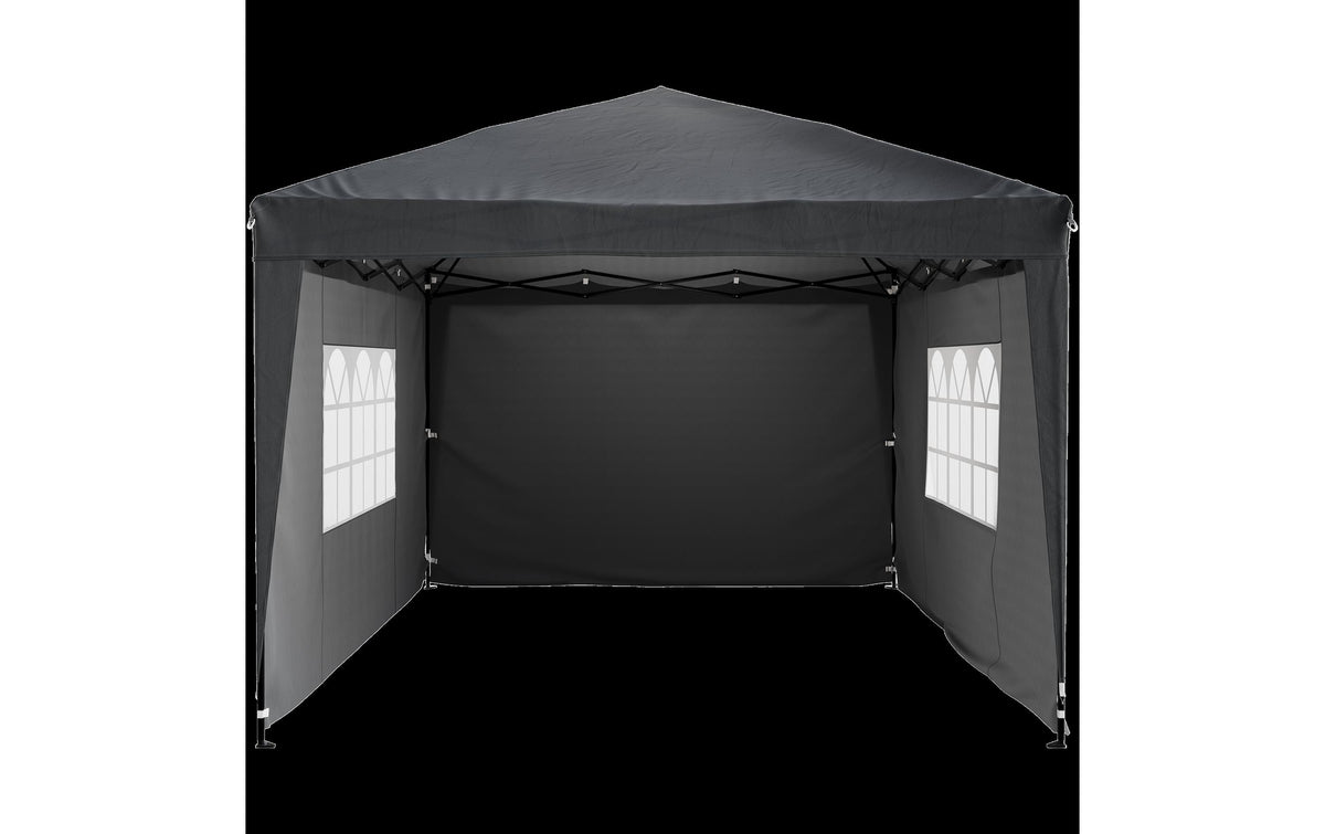 Tristar Pavillon 3 × 4 m – Polyester – Anthrazit – mit abnehmbaren Seitenwänden – 4000 × 2500 × 3000 mm