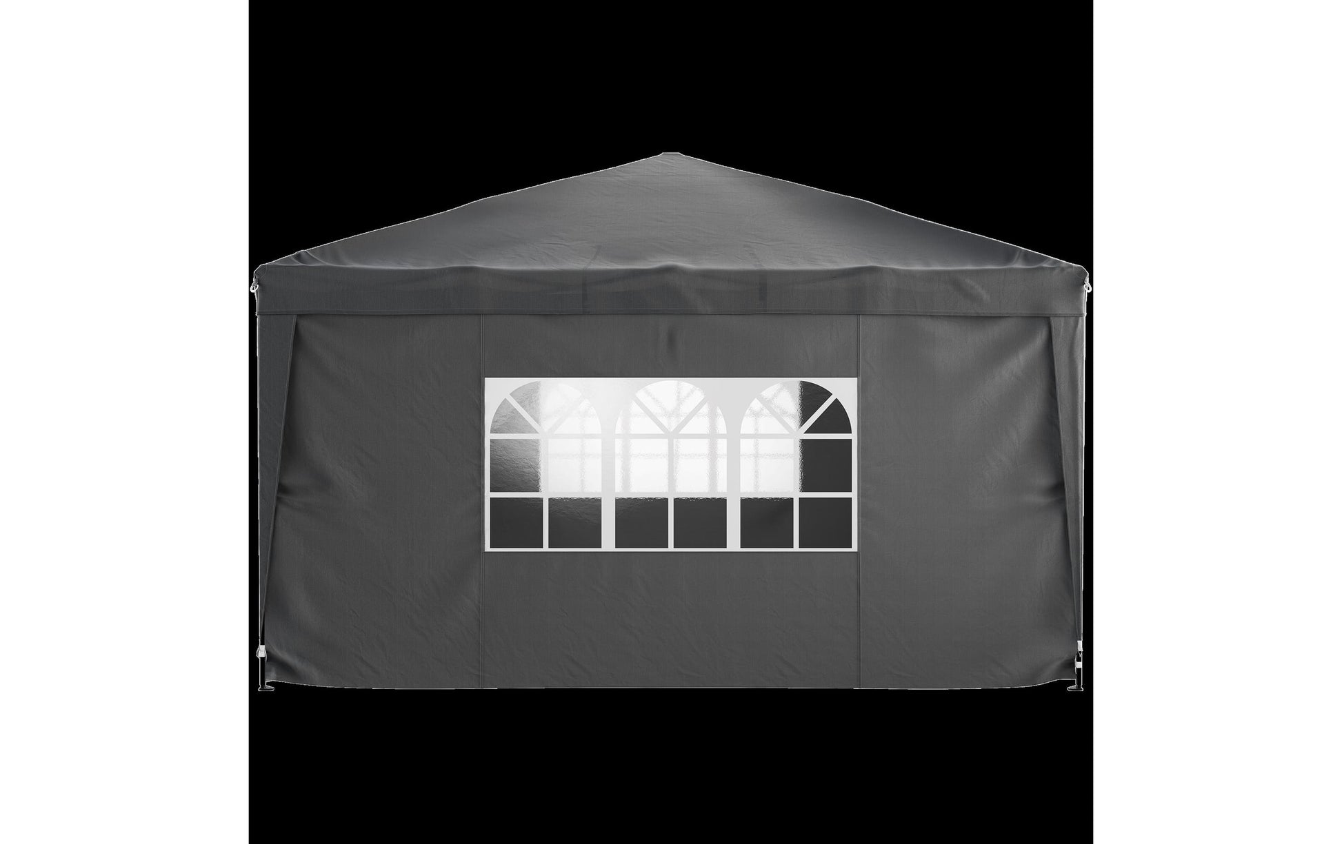 Tristar Pavillon 3 × 4 m – Polyester – Anthrazit – mit abnehmbaren Seitenwänden – 4000 × 2500 × 3000 mm