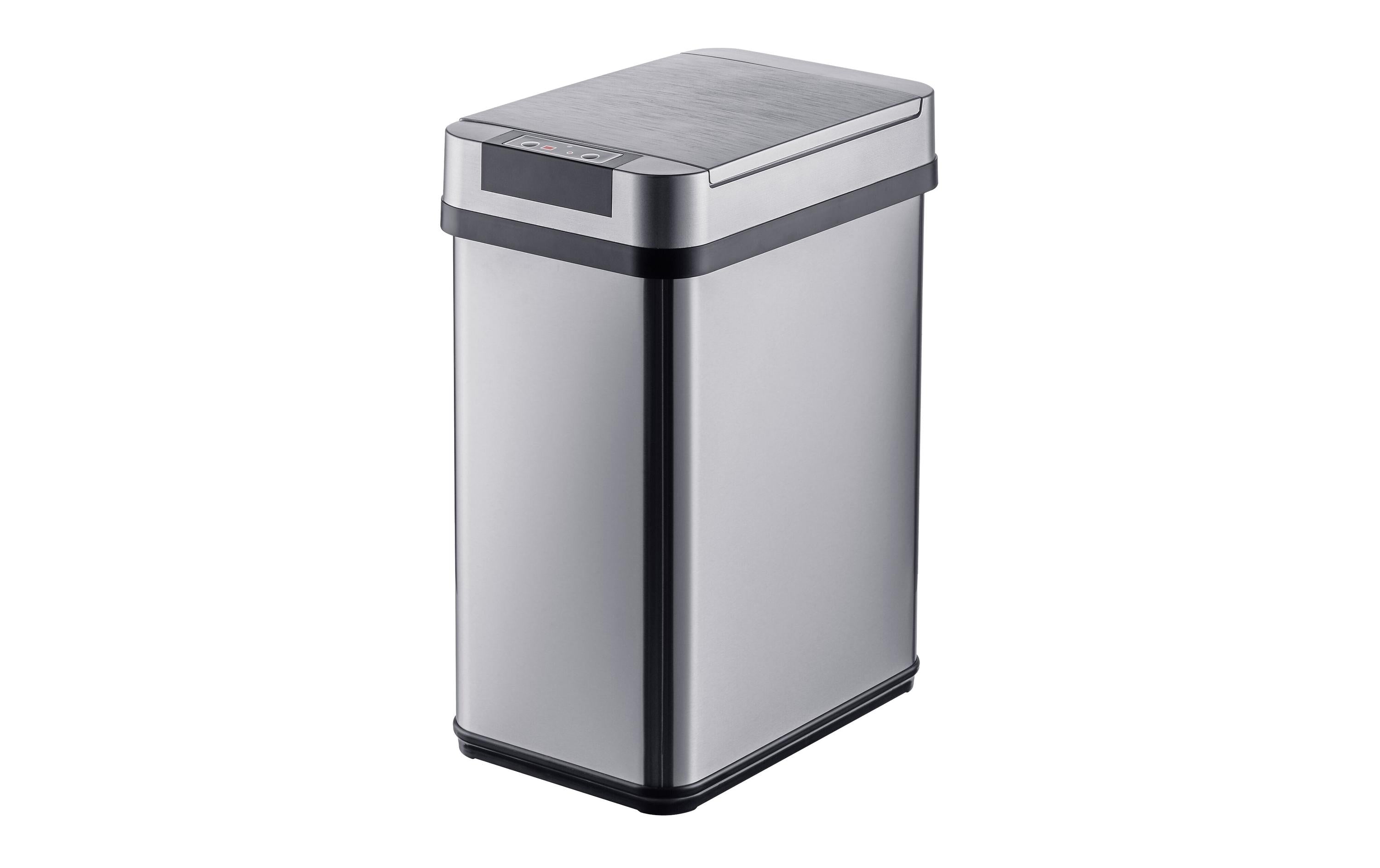 Relaxdays Sensor-Abfalleimer – 12 l – Edelstahl/Kunststoff, rechteckig
