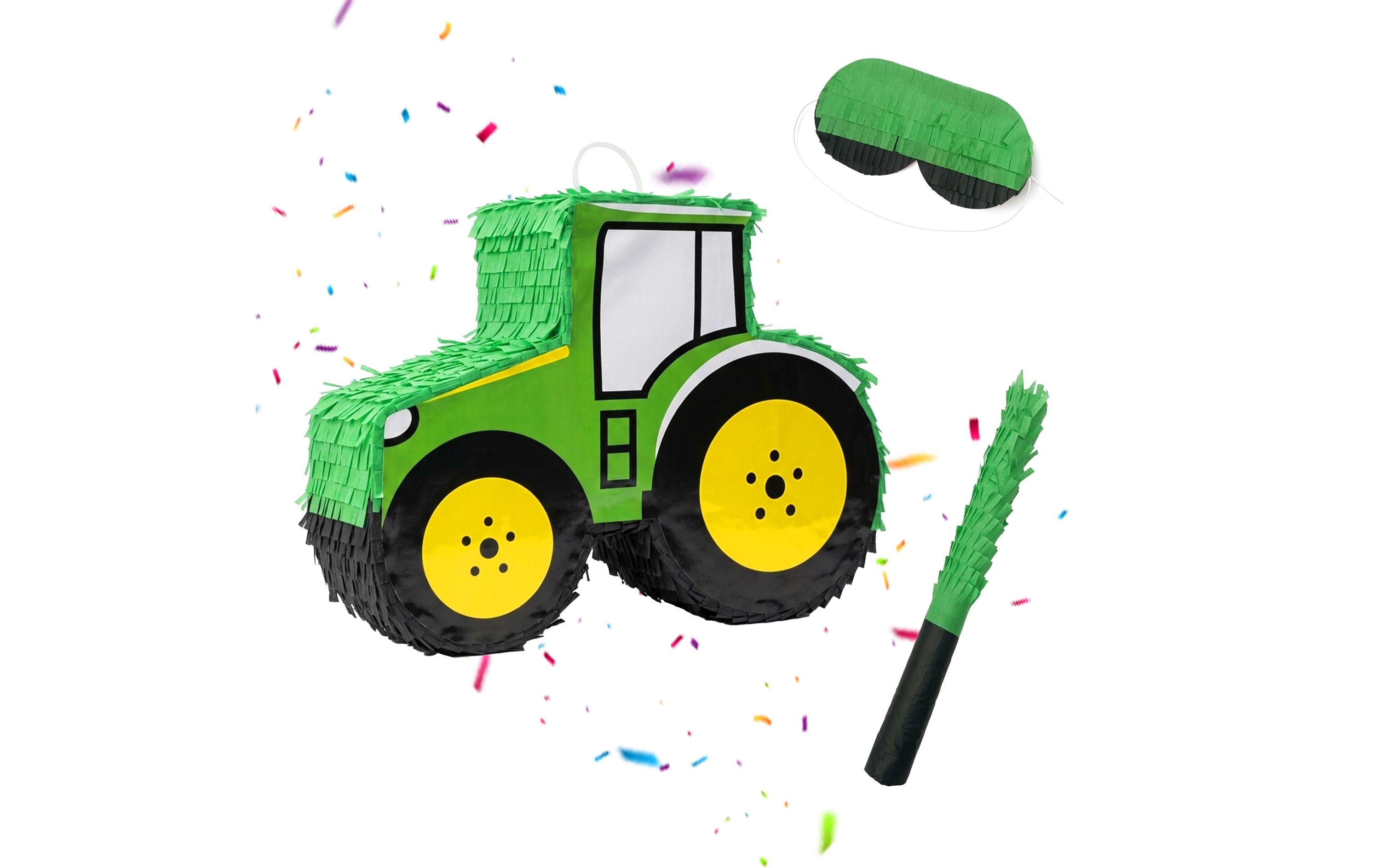 Relaxdays Pinata Traktor – mehrfarbig – 40 × 40 × 12 cm – Papier/Pappe/Kunststoff