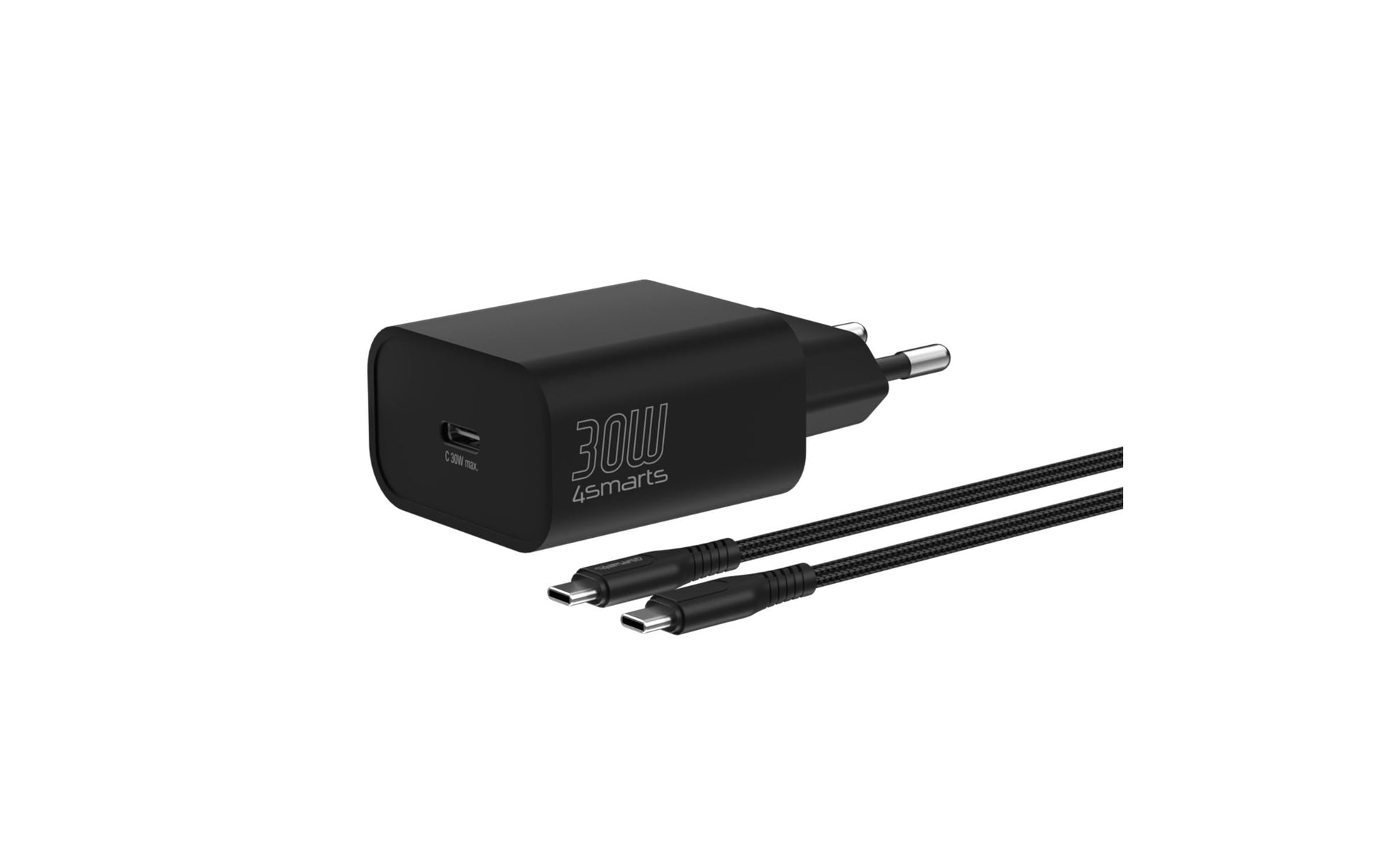 4smarts VoltPlug USB-Wandladegerät 30 W – USB-C×1, PD – Schwarz