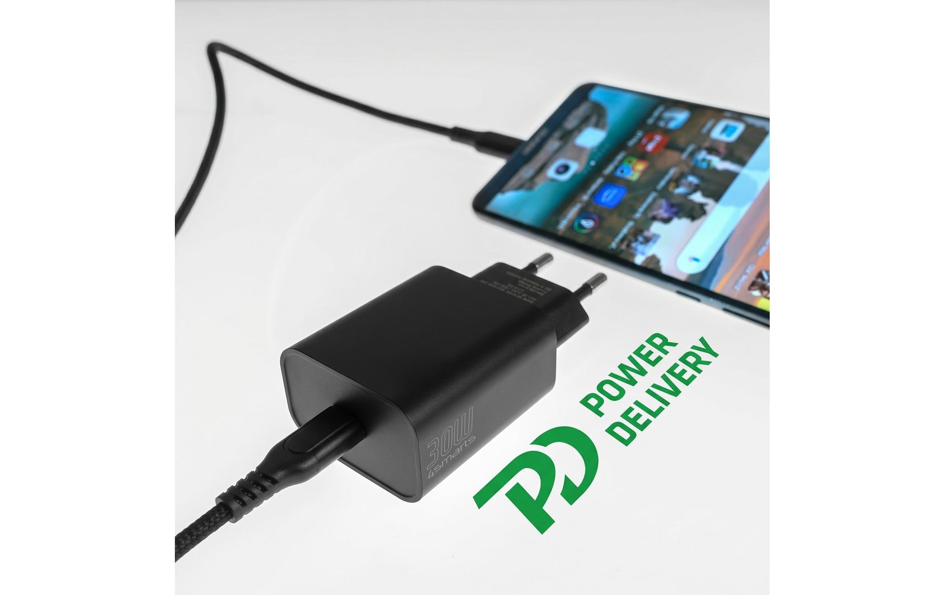 4smarts VoltPlug USB-Wandladegerät 30 W – USB-C×1, PD – Schwarz