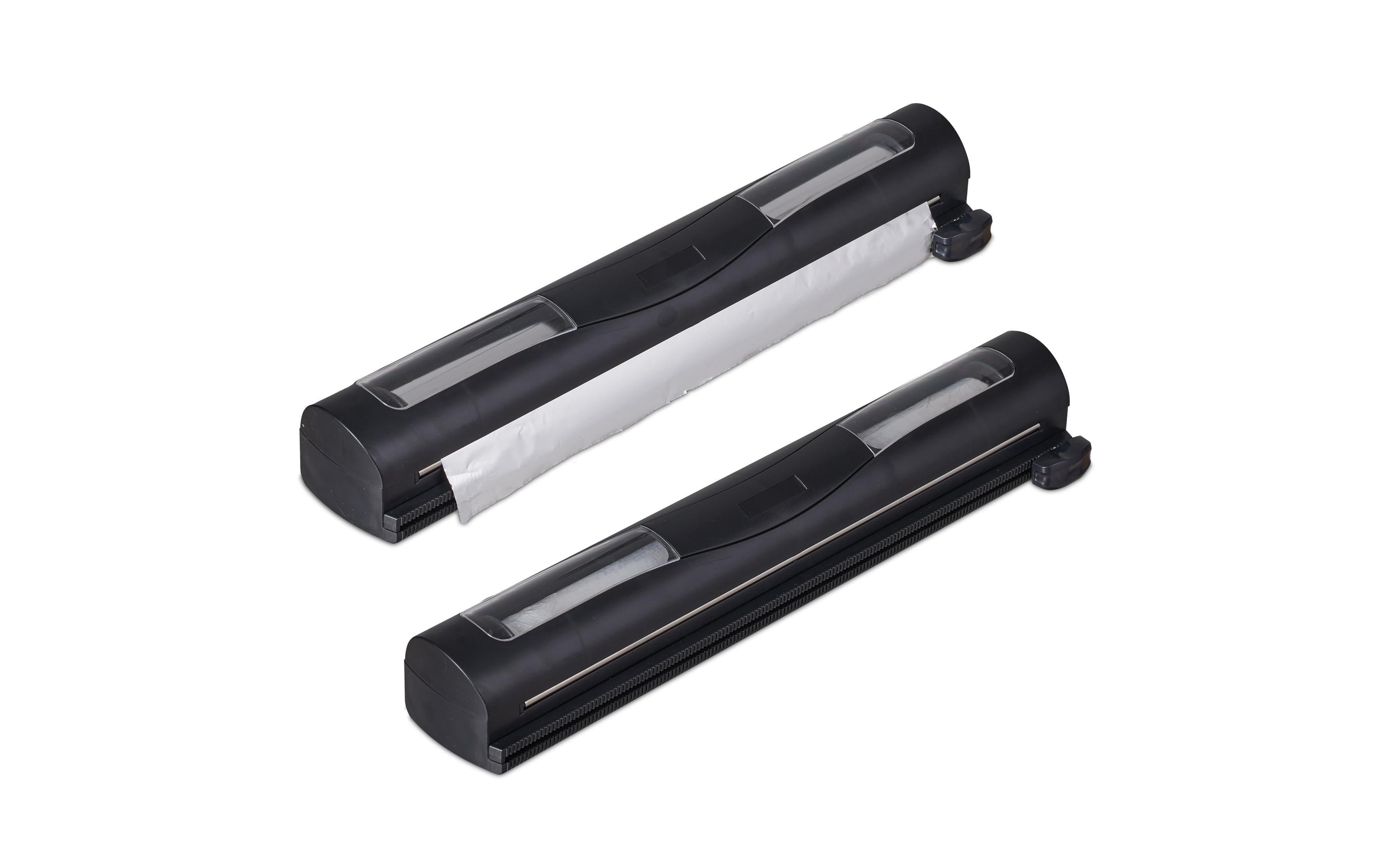 Relaxdays Folienschneider 2er-Set, 37 × 8 × 5 cm, Kunststoff/Edelstahl, Schwarz