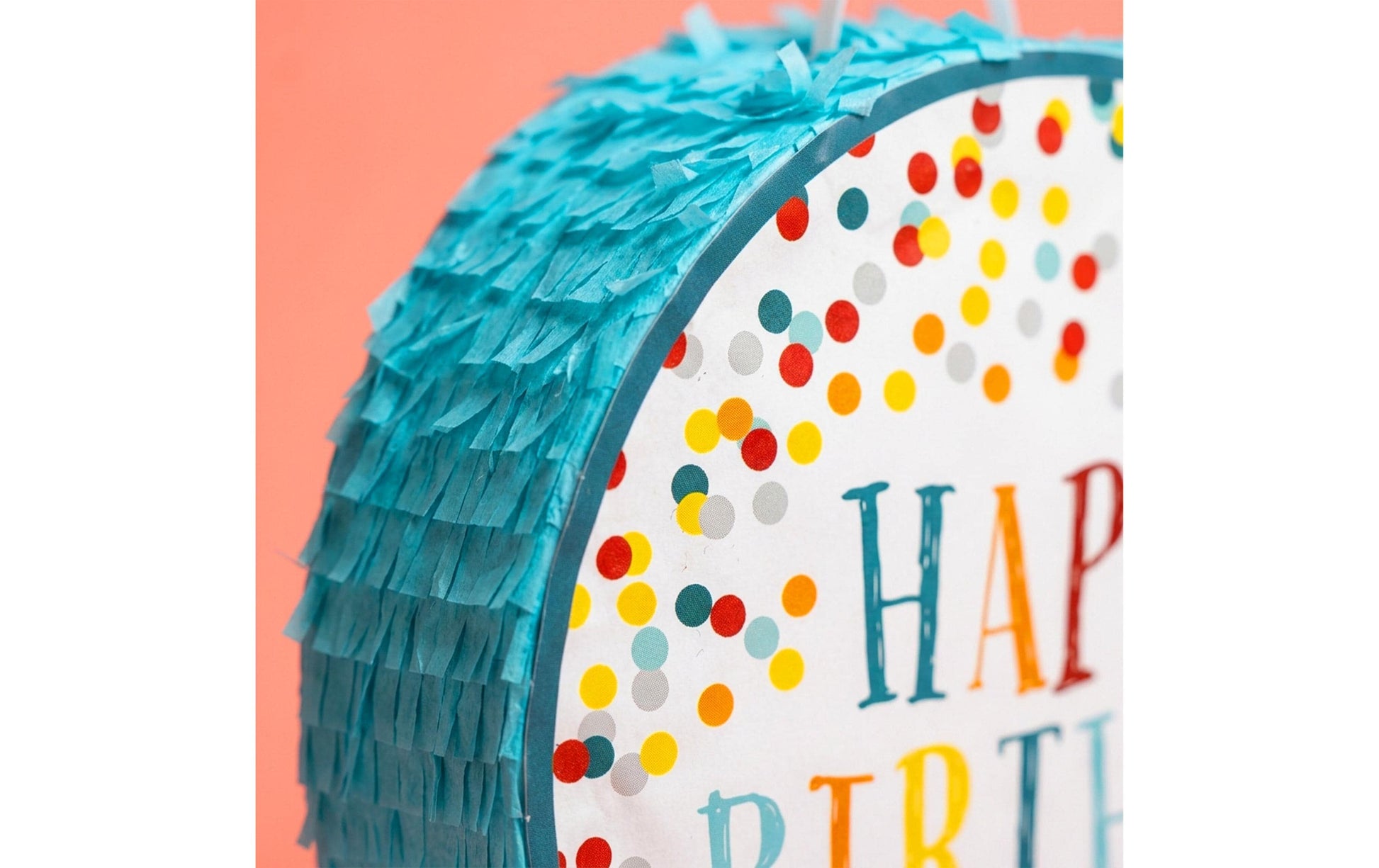 Relaxdays Pinata Happy Birthday – mehrfarbig – Ø 40 cm × 9 cm – Papier/Pappe/Kunststoff
