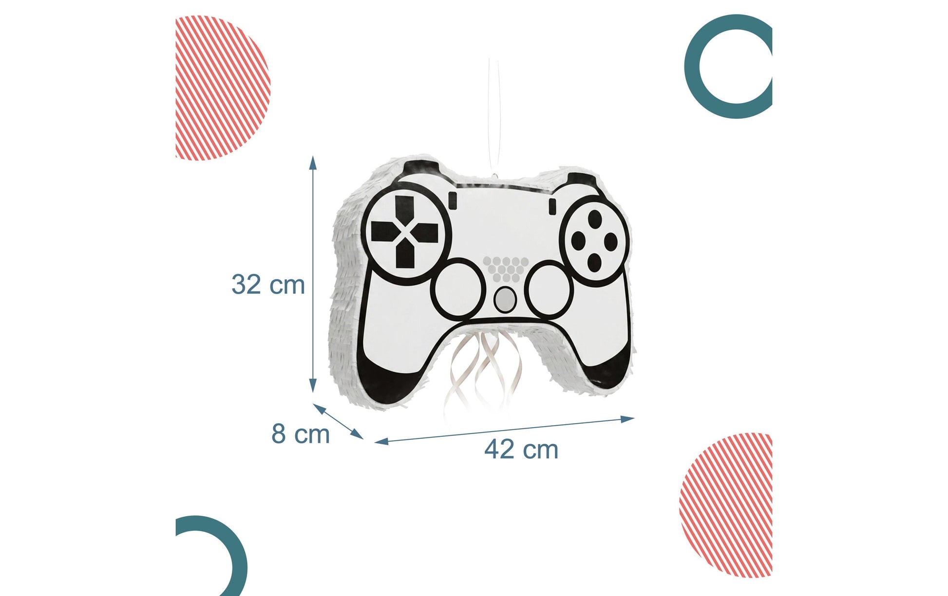 Relaxdays Pinata Gaming – mehrfarbig – 42 × 8 cm – Papier/Pappe/Kunststoff