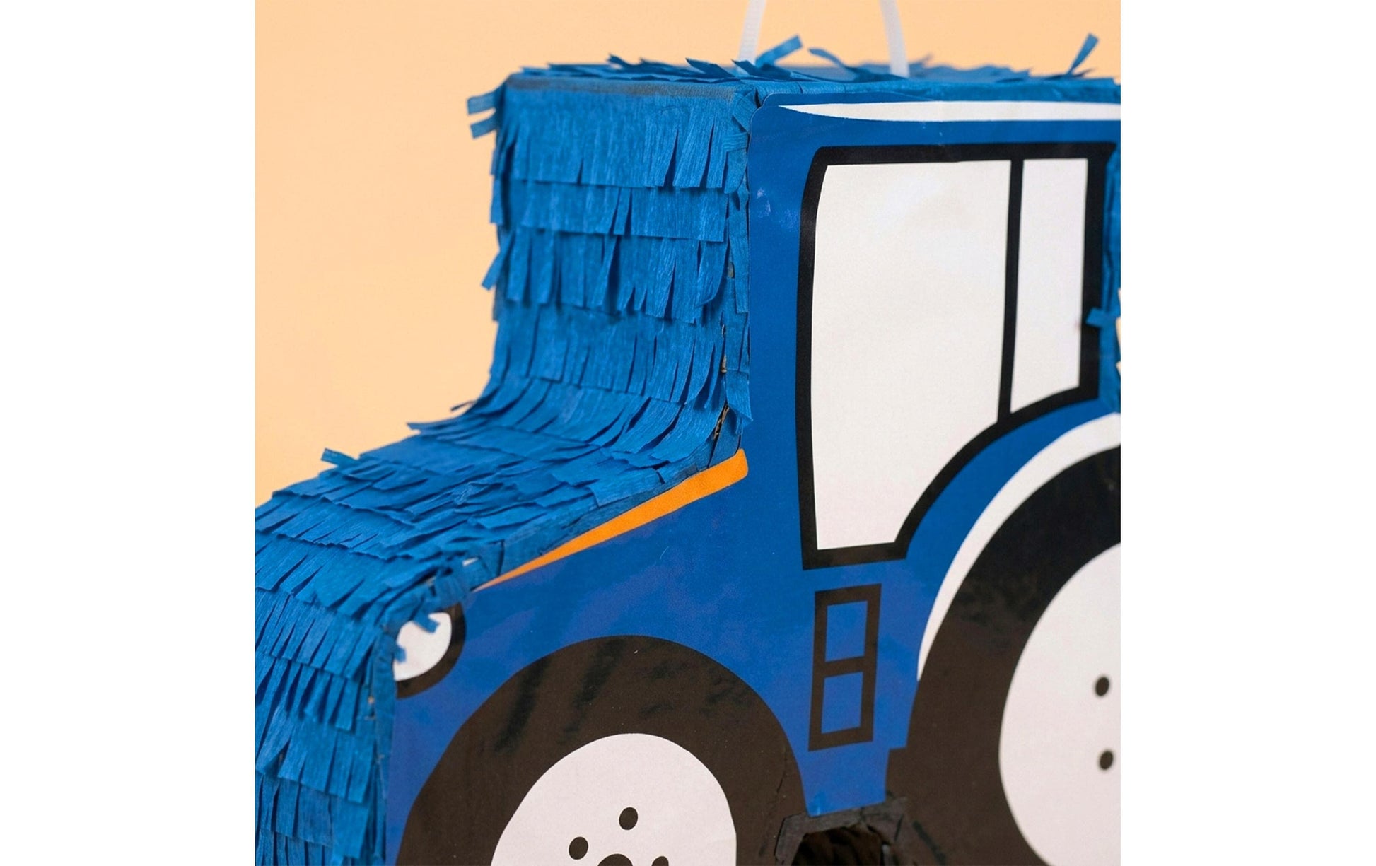 Relaxdays Pinata Traktor – Blau – 40 × 40 × 12 cm – Papier/Pappe/Kunststoff