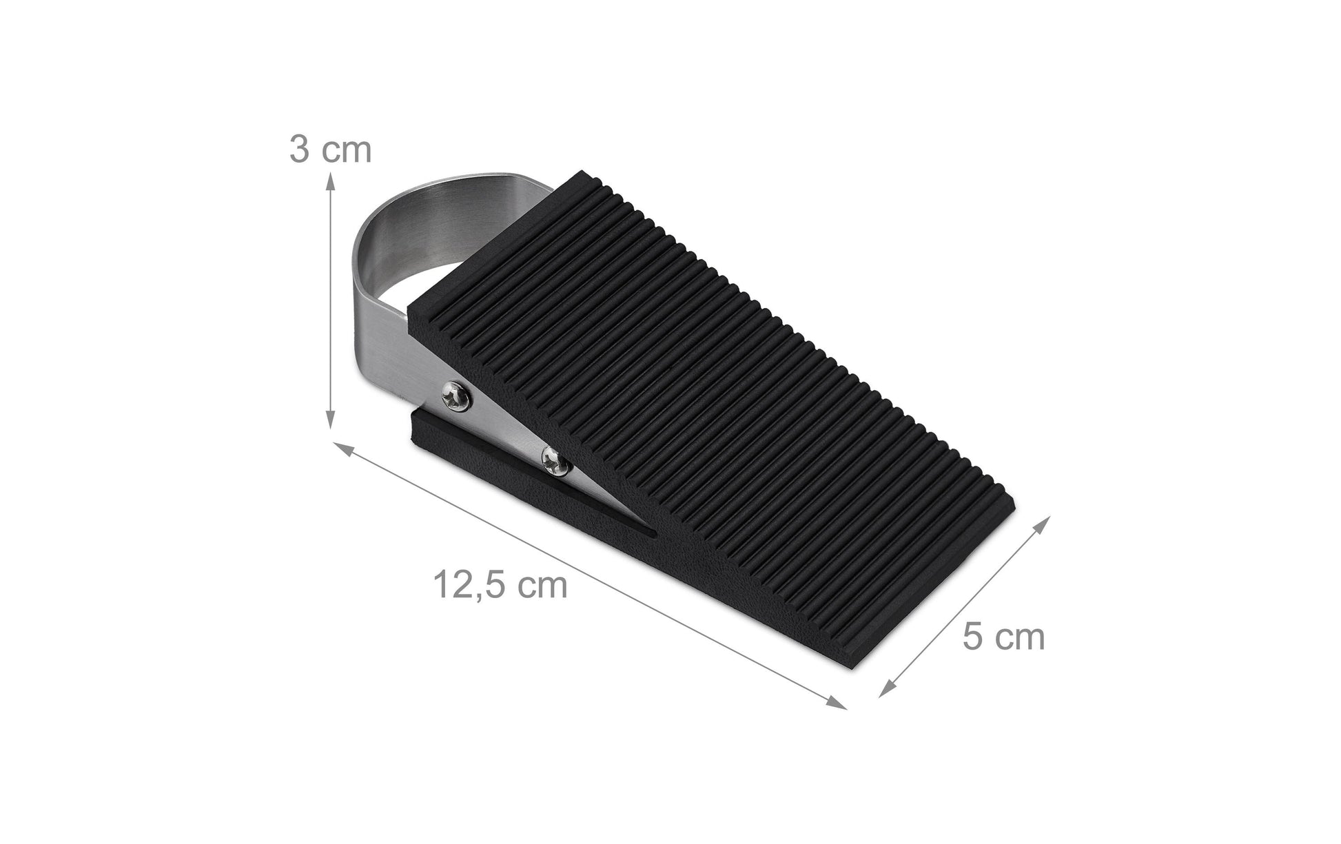 Relaxdays Türstopper – Edelstahl – Schwarz/Silber – 125 × 50 mm – 4 Stück