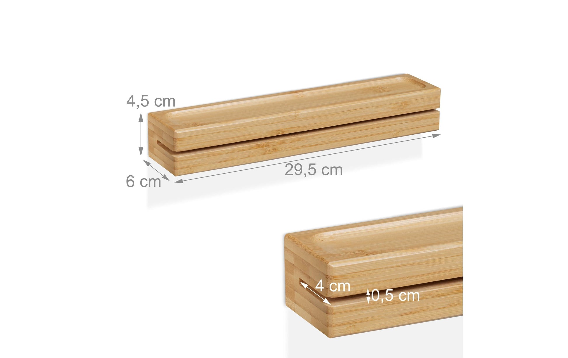 Relaxdays Wandgarderobe mit Ablage – Bambus – natur – 295 × 45 × 60 mm