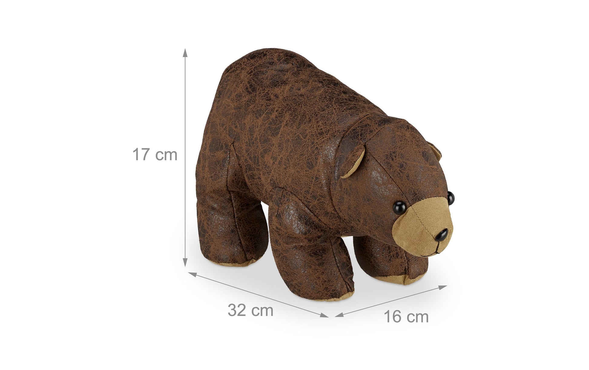 Relaxdays Türstopper Bär – 16 × 17 × 32 cm – Kunststoff & Polyester & Sand, braun