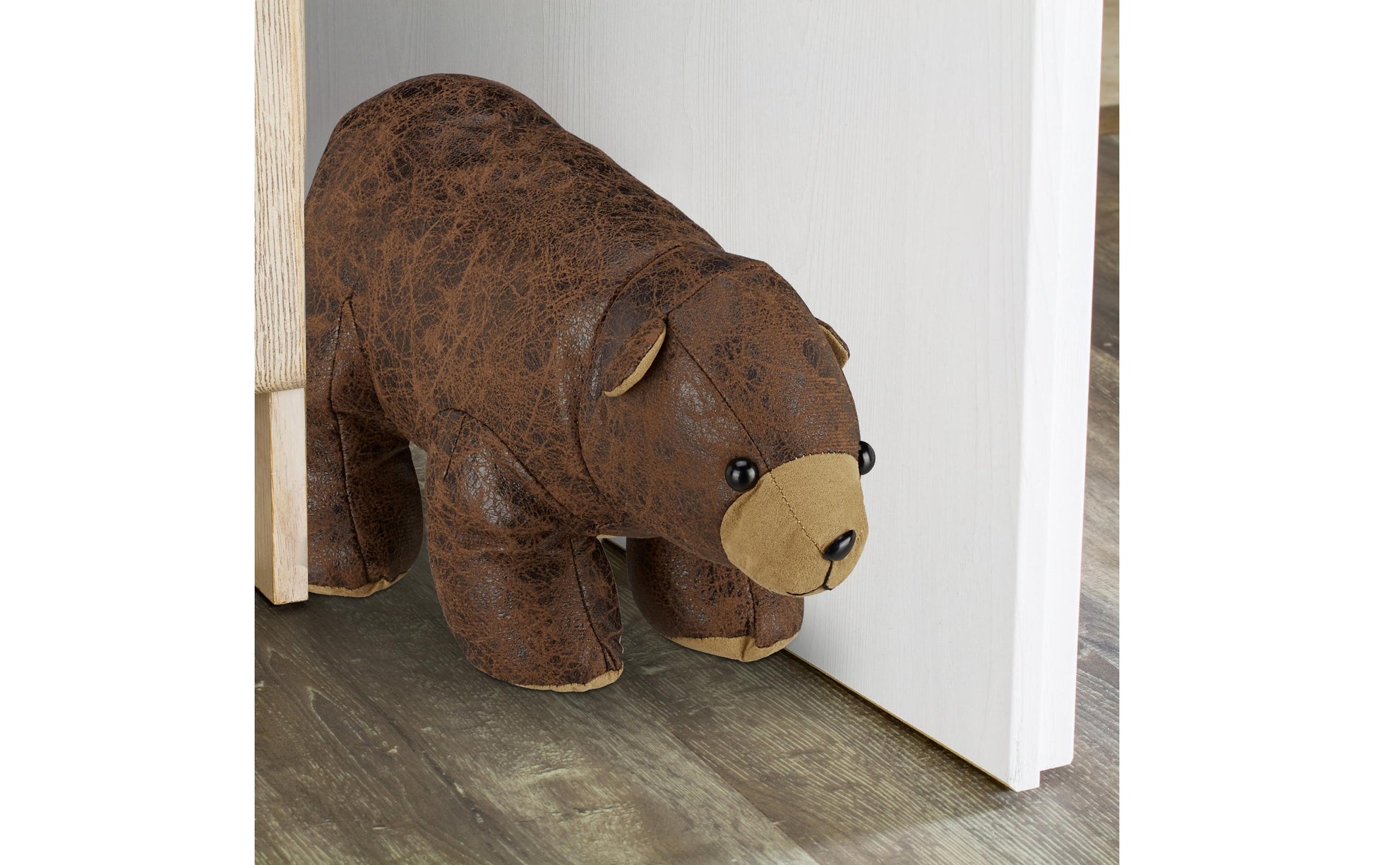 Relaxdays Türstopper Bär – 16 × 17 × 32 cm – Kunststoff & Polyester & Sand, braun