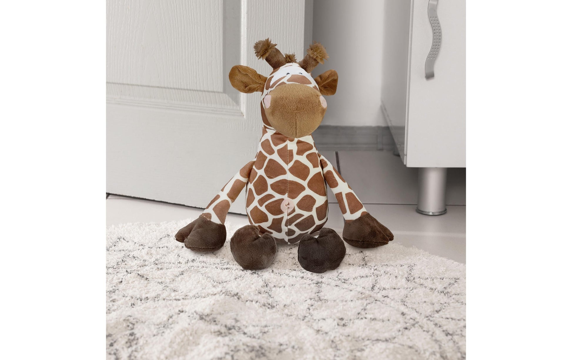 Relaxdays Türstopper Giraffe – Polyester/Kunststoff/Sand – Beige/Braun – 250 × 260 × 230 mm