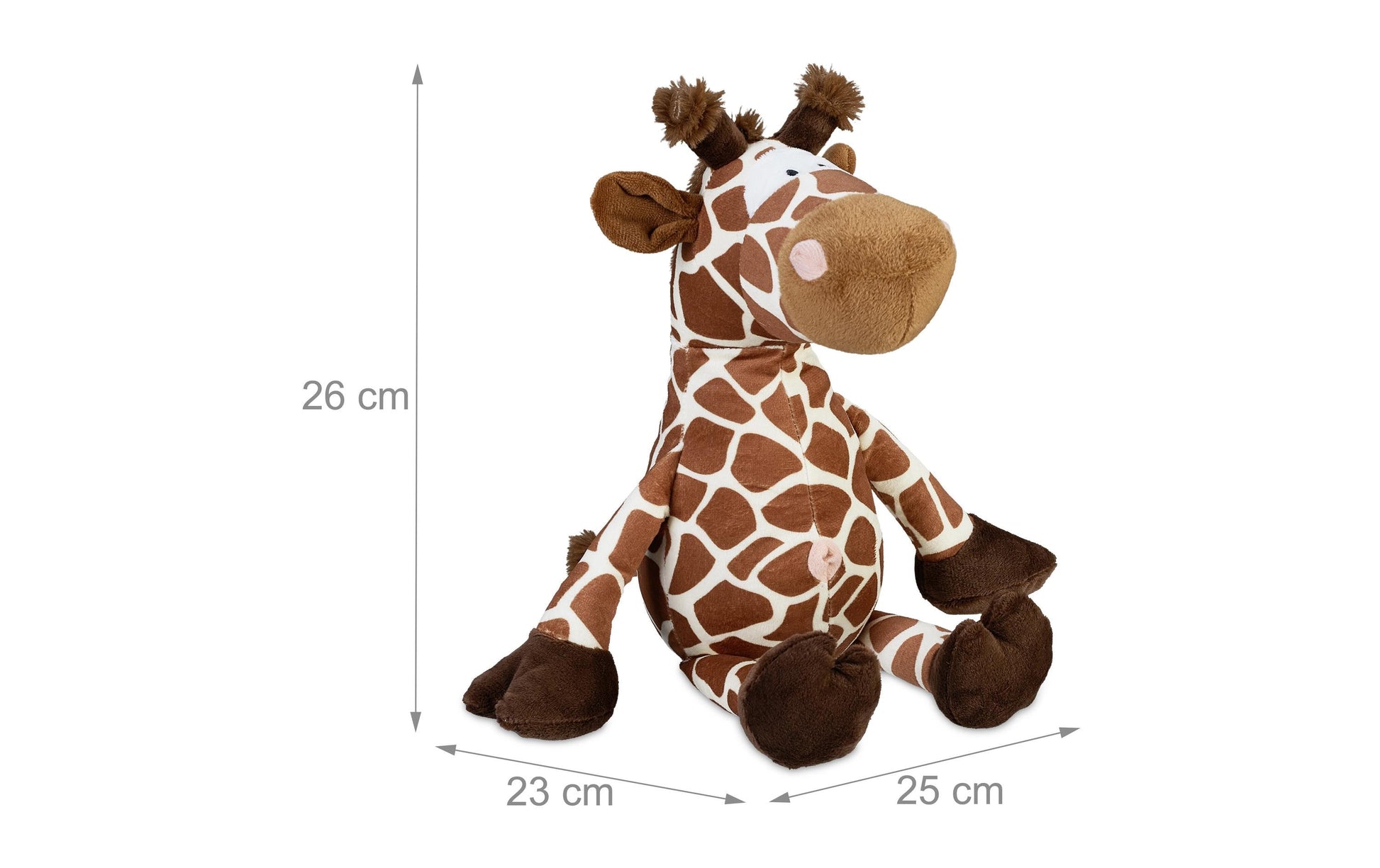 Relaxdays Türstopper Giraffe – Polyester/Kunststoff/Sand – Beige/Braun – 250 × 260 × 230 mm