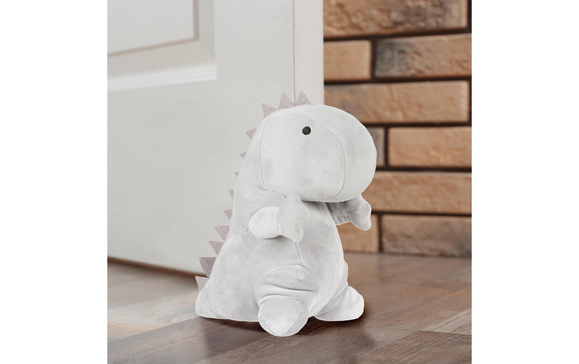 Relaxdays Dino Türstopper – Polyester/Sand – Grau – 140 × 230 × 210 mm
