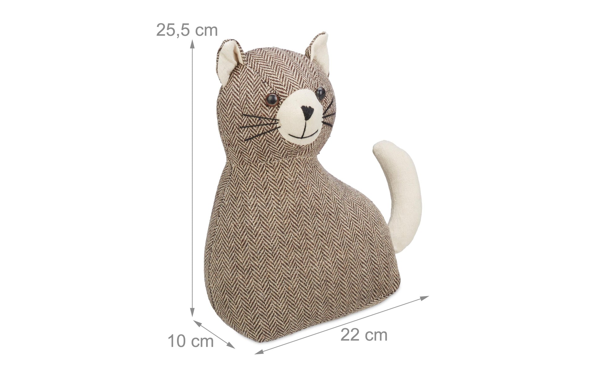 Relaxdays Türstopper – Polyester/Sand – beige/braun – 220 × 255 × 100 mm