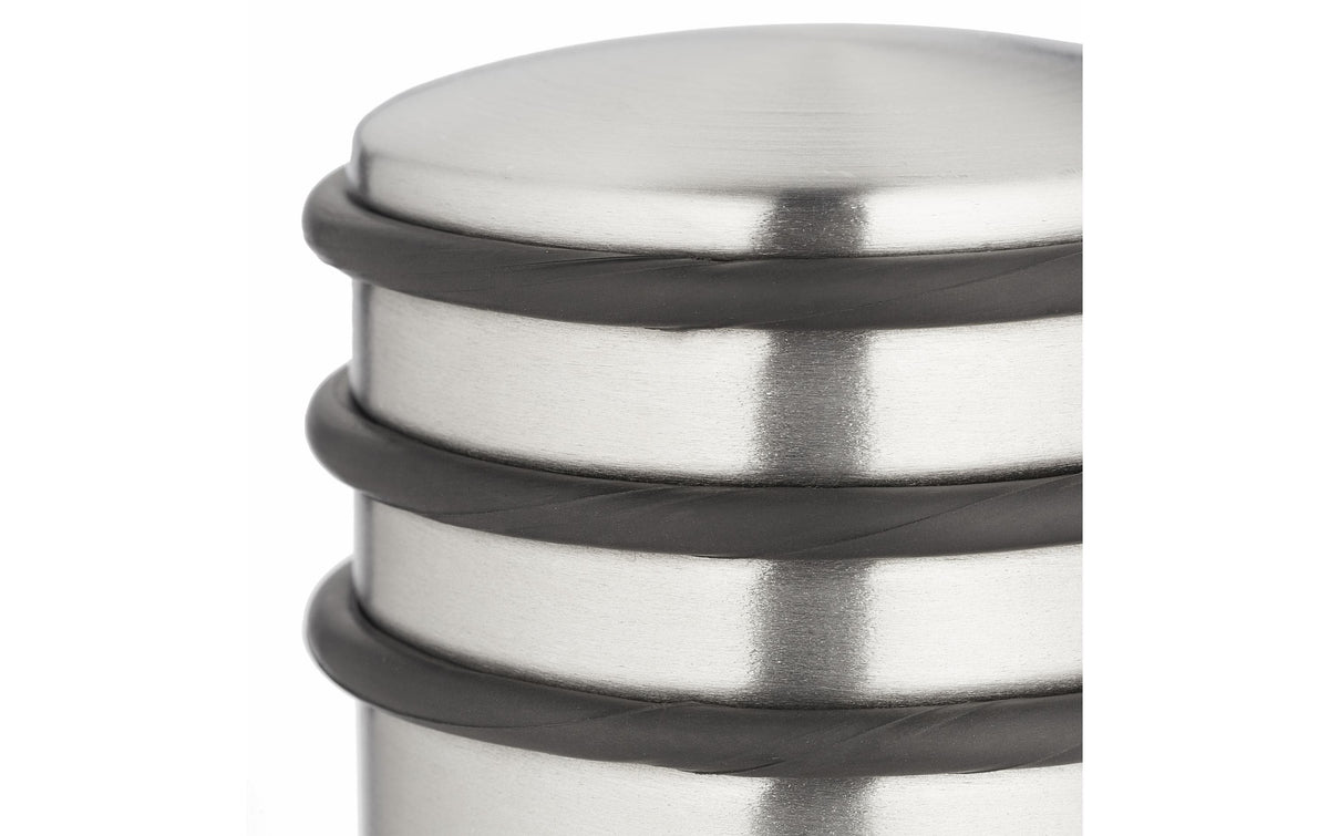 Relaxdays Türstopper – Edelstahl/Eisen/Gummi – Schwarz/Silber – Ø 70 × H 75 mm – 2 Stück