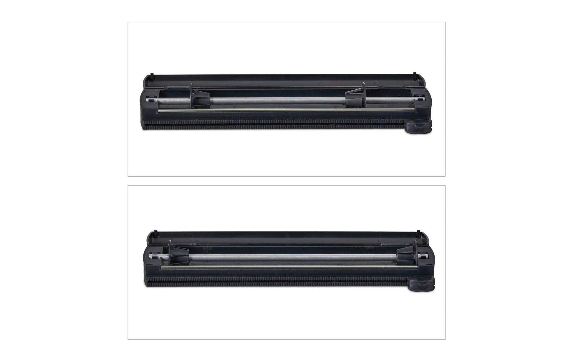Relaxdays Folienschneider 2er-Set, 37 × 8 × 5 cm, Kunststoff/Edelstahl, Schwarz