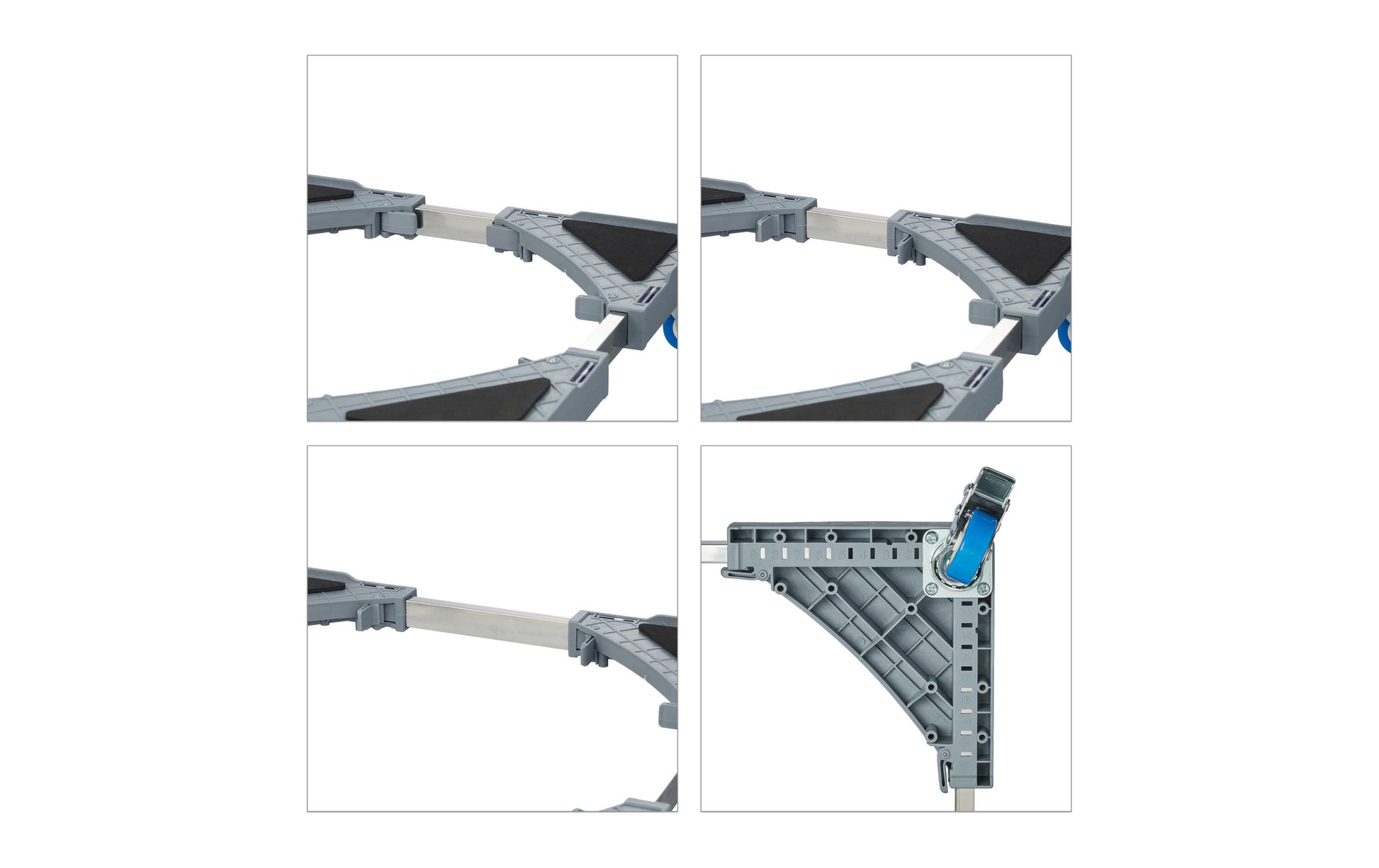 Relaxdays Schirmständer – Edelstahl/Kunststoff – Grau/Silber – Ausziehbar – H 105 mm