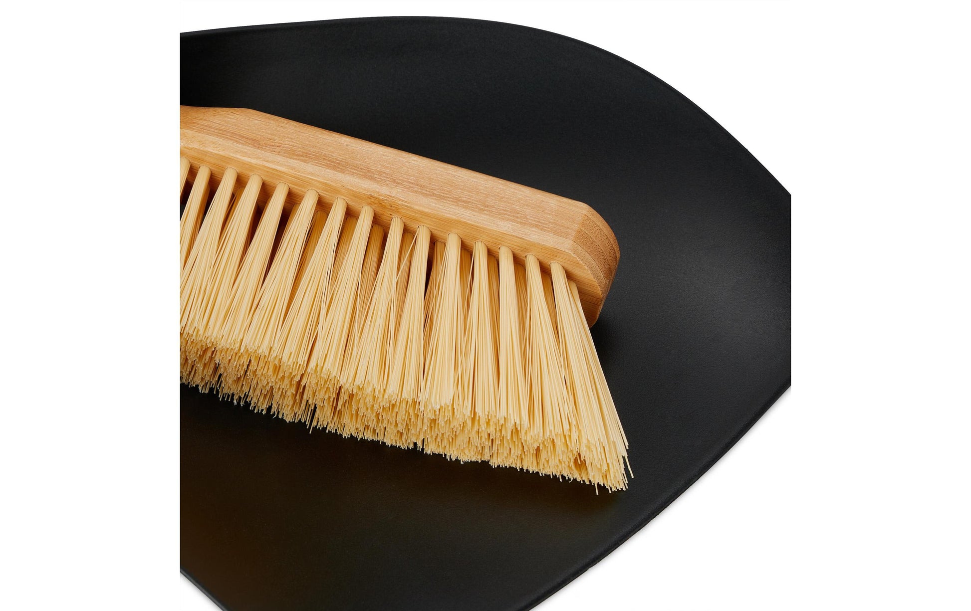 Relaxdays Kehrgarnitur – 25 cm, Bambus/Kunststoff, Schwarz/Braun, 2-teilig