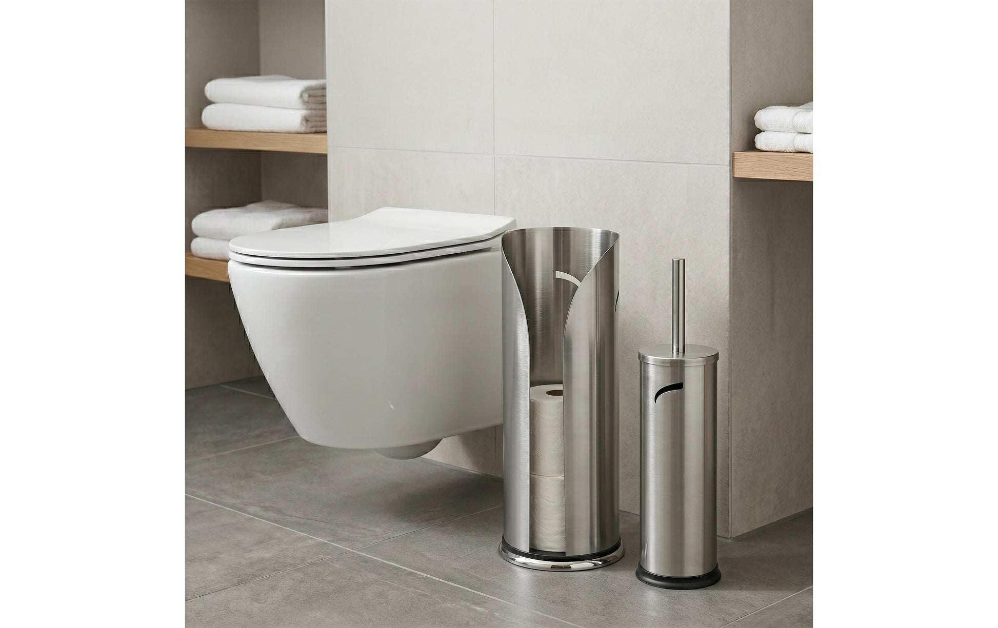 Relaxdays Toilettenpapierständer – Edelstahl, für 3 Rollen, 14 × 14 × 37,5 cm