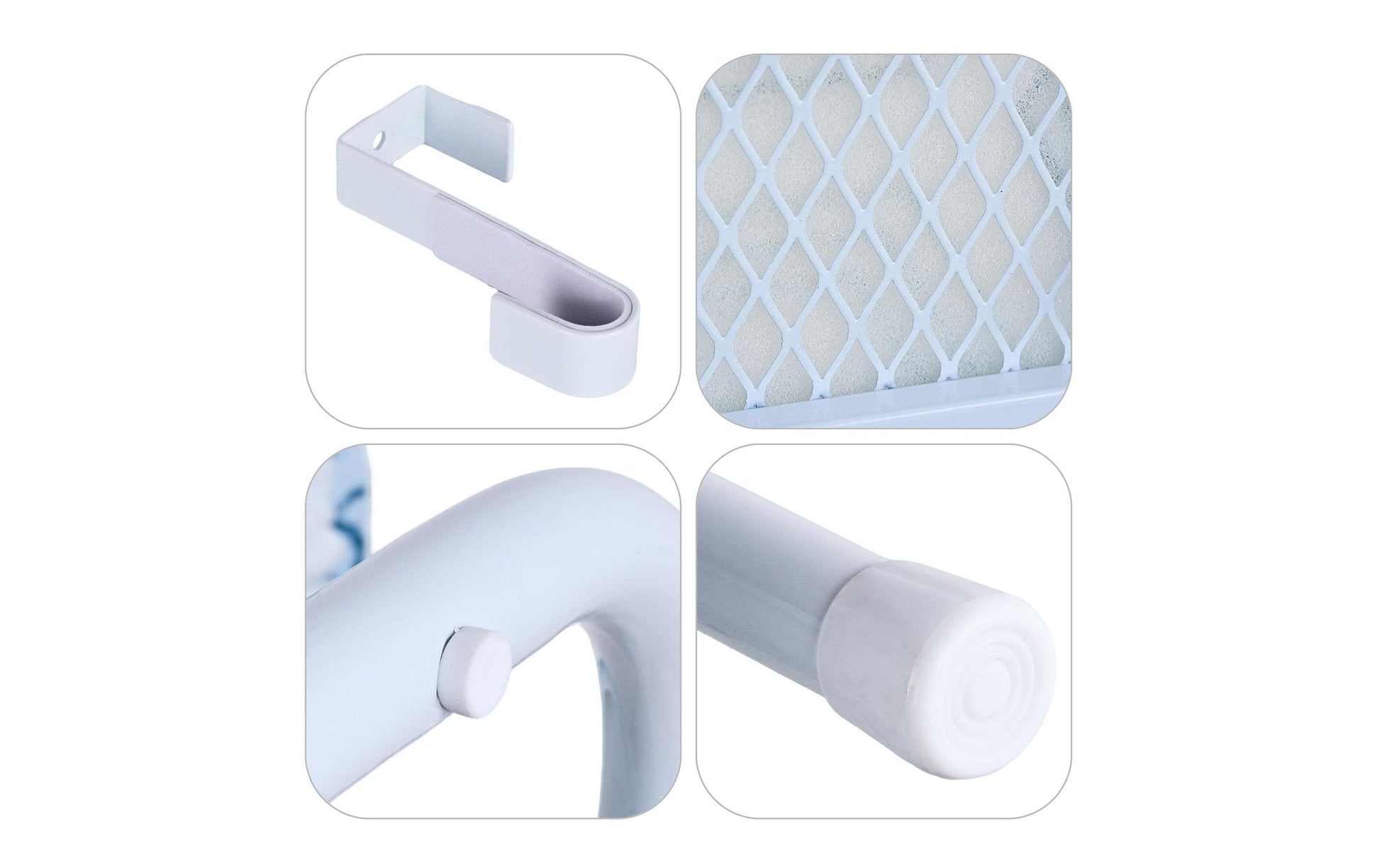 Relaxdays Tischbügelbrett – mit Dampfbügeleisenablage – Baumwolle/Stahl – Blau/Weiss – 930 × 165 × 305 mm