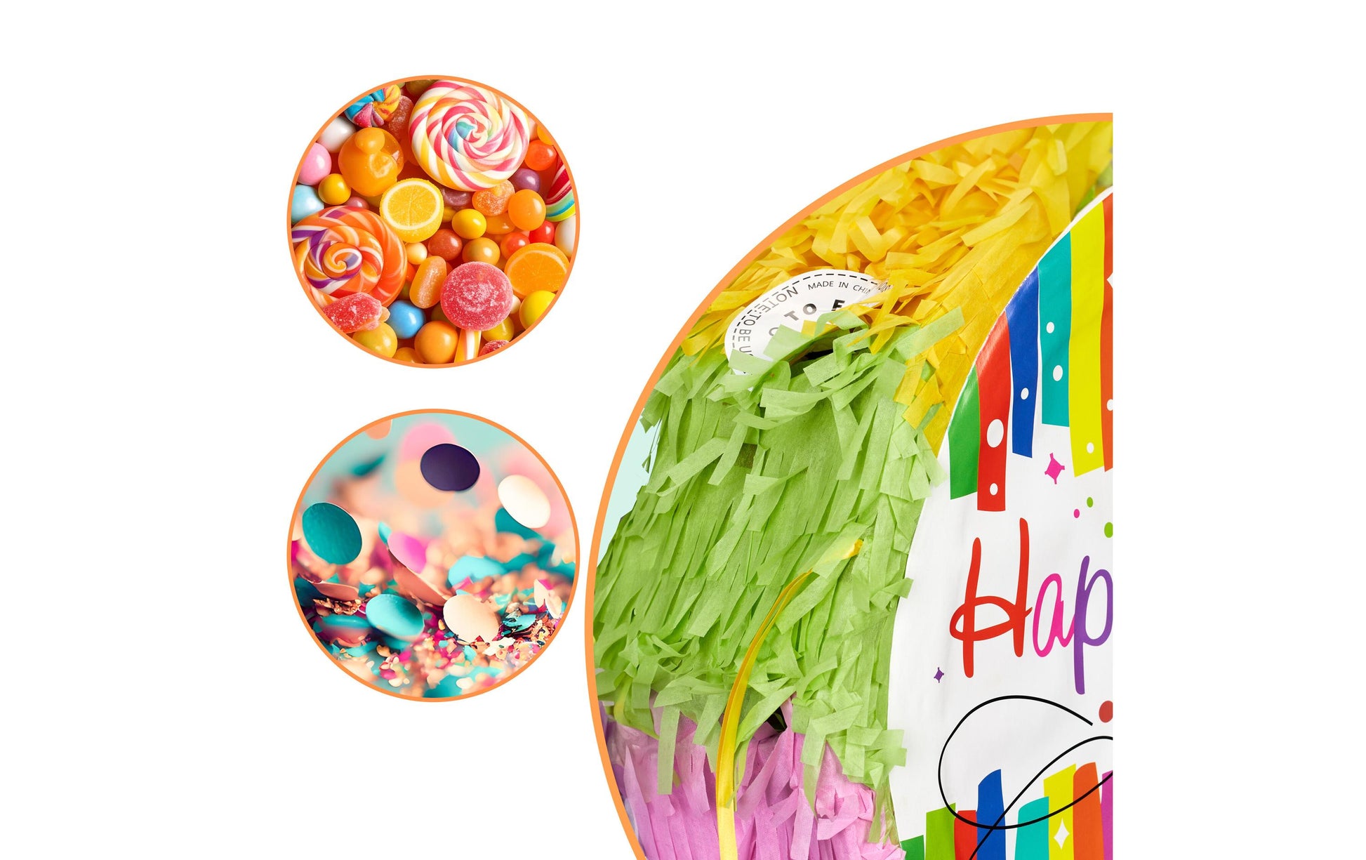 Relaxdays Pinata Happy Birthday – mehrfarbig – 32 × 9 cm – Papier/Pappe/Kunststoff
