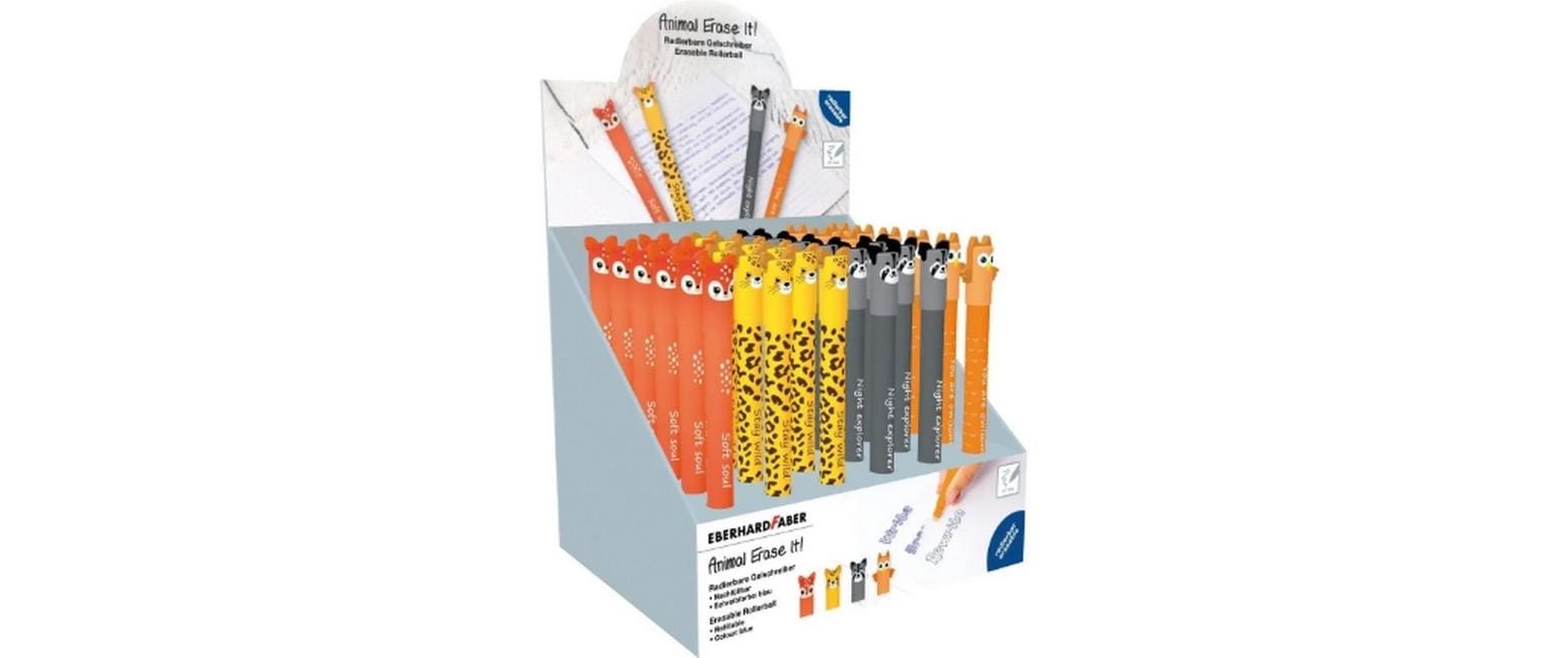 Eberhard Faber Gelschreiber – Farben sortiert, Spitze 0,7 mm, radierbar, nachfüllbar, 36er-Set