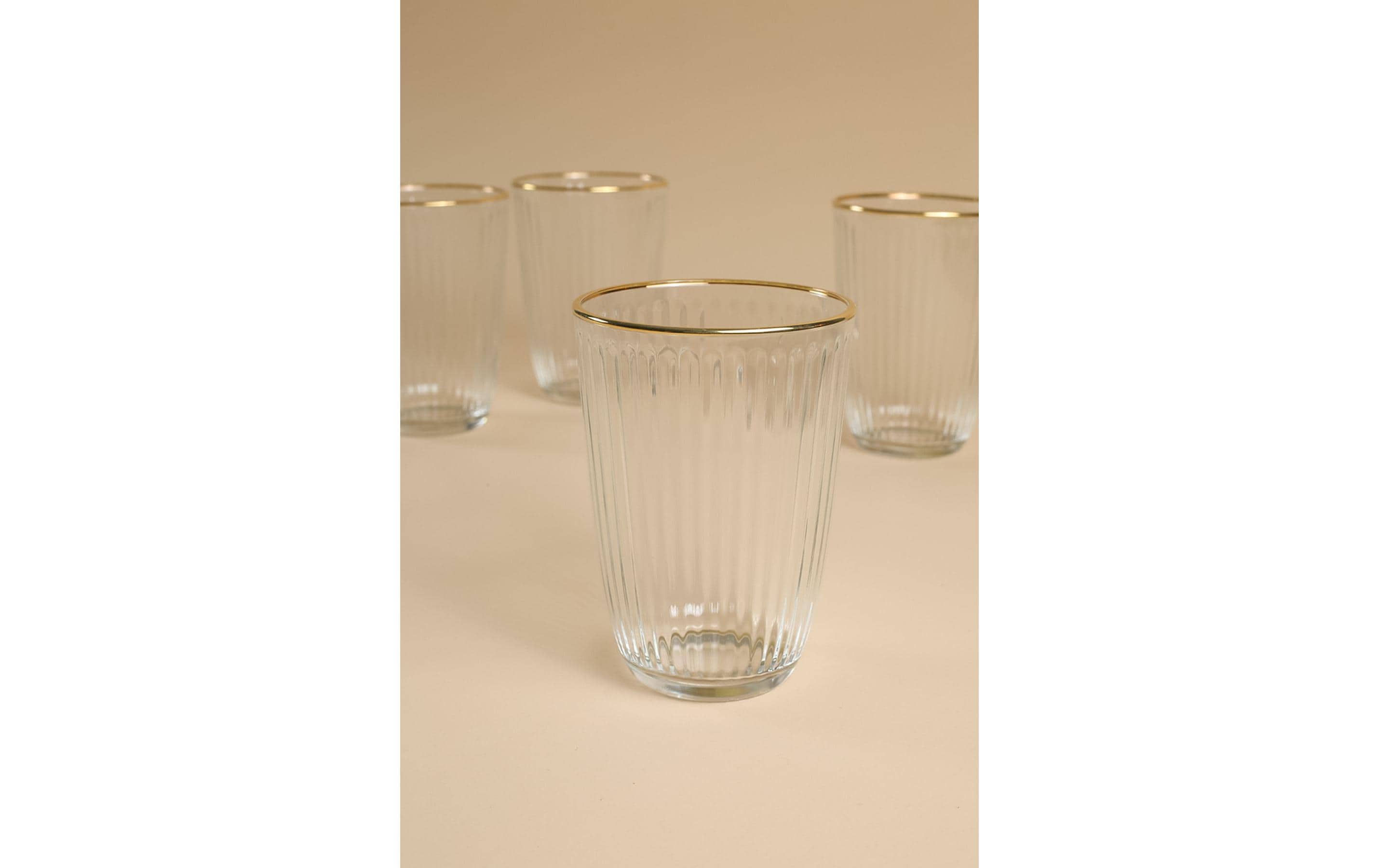 Hermia Trinkglas – 4er Set, 400 ml, Ø 8,5 cm, H 12,0 cm, Kristallglas, nicht spülmaschinenfest
