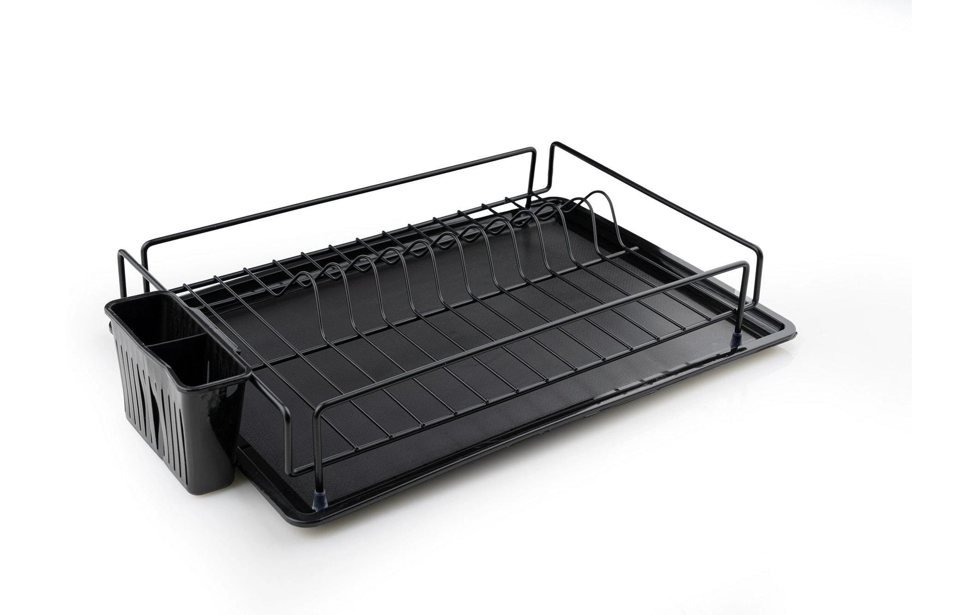 Hermia Abtropfgestell 35 × 29,5 × 9,5 cm, Metall, mit Tellerhalterung, schwarz