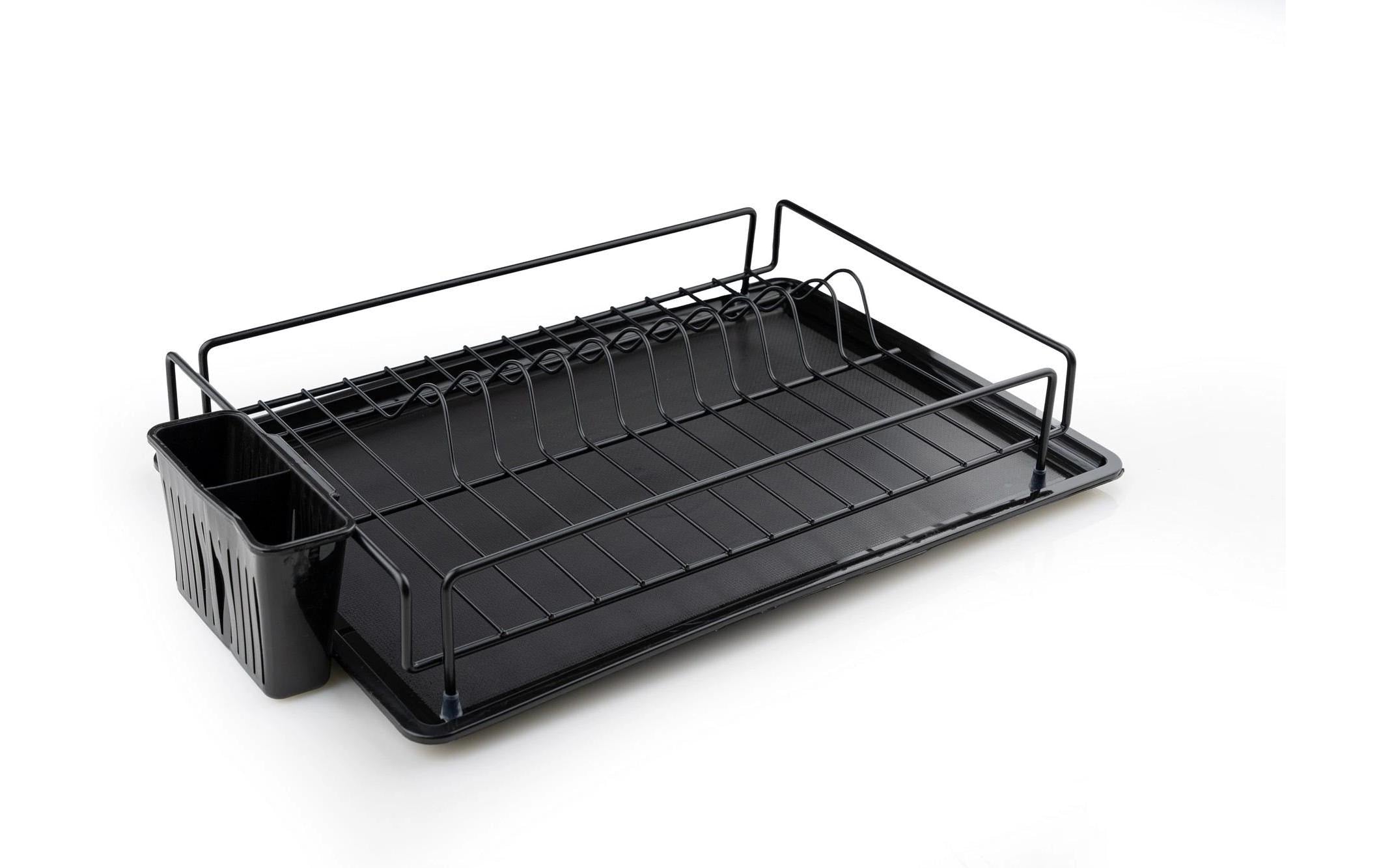 Hermia Abtropfgestell 35 × 29,5 × 9,5 cm, Metall, mit Tellerhalterung, schwarz