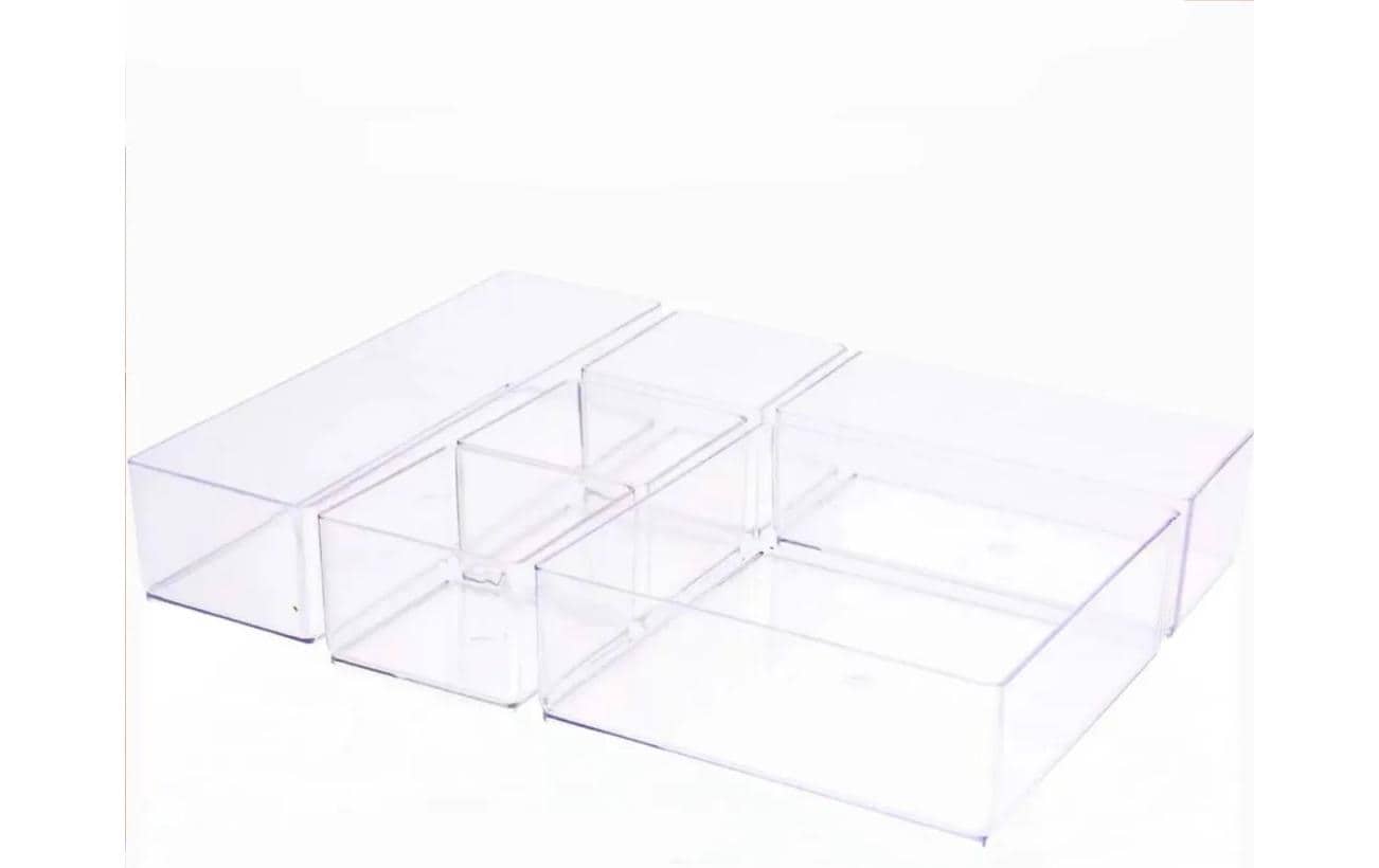 Hermia Ablageschale – Transparent – 75 × 150 × 45 mm – 3 Stück