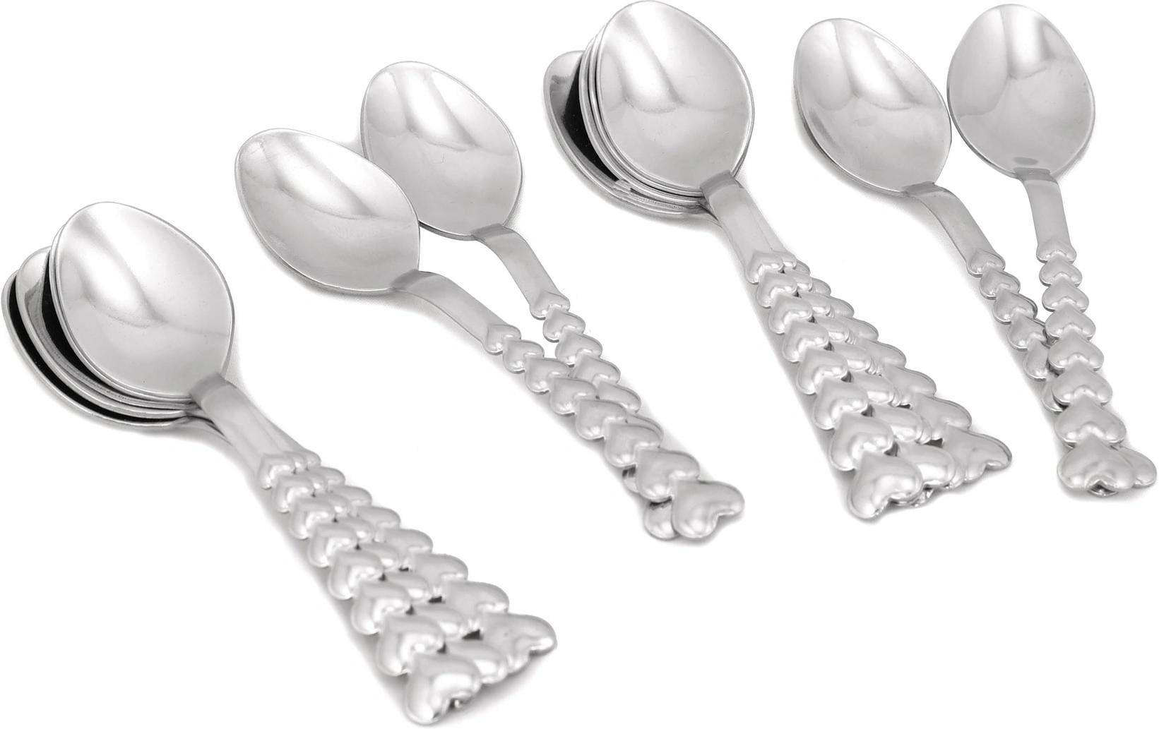 Hermia Herz Kaffeelöffel – 12er-Set, 11 cm, Edelstahl, spülmaschinenfest