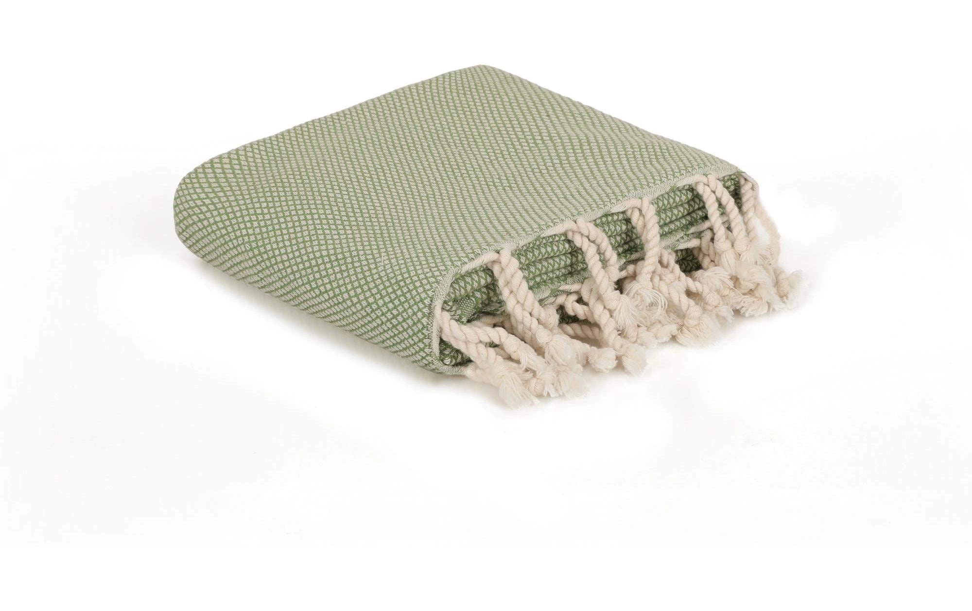 Foutastic Strandtuch Likya – 95 × 190 cm, Braun/Grün, Baumwolle