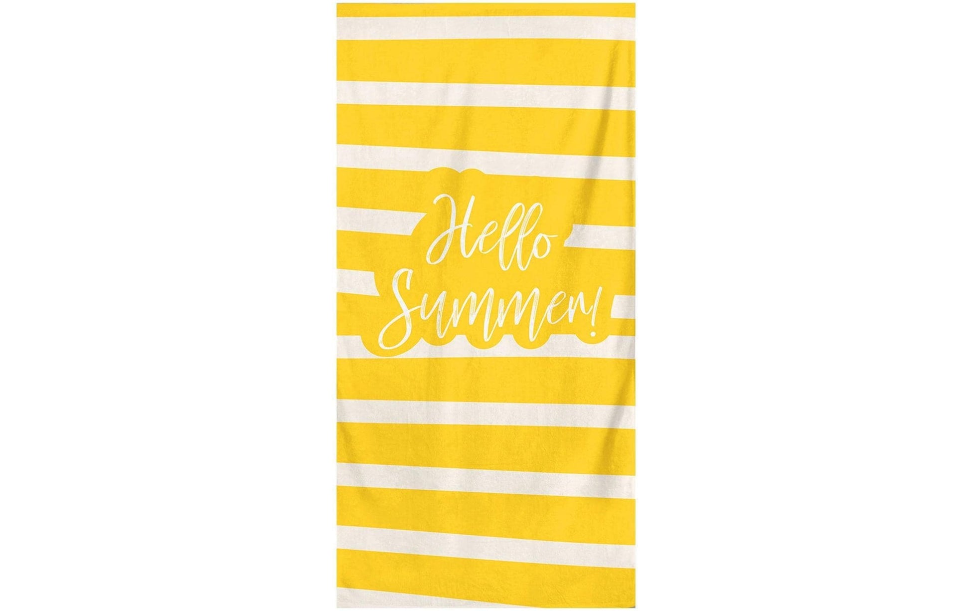 Foutastic Strandtuch Hello Summer – 75 × 150 cm, Gelb/Weiss, Baumwolle/Polyester