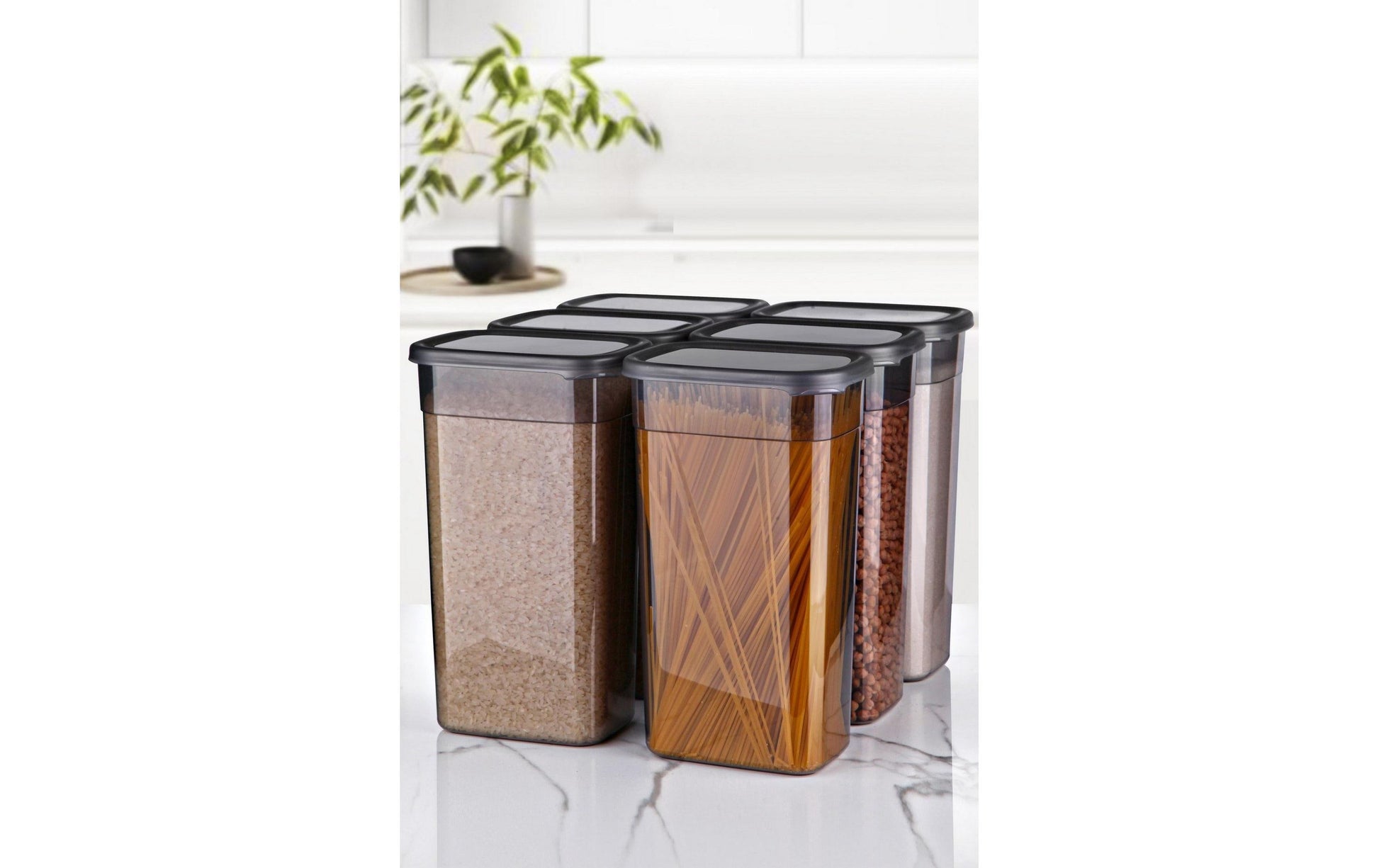Hermia Vorratsdose 3,2 l, 12 × 16,5 × 27,5 cm, Kunststoff, Anthrazit