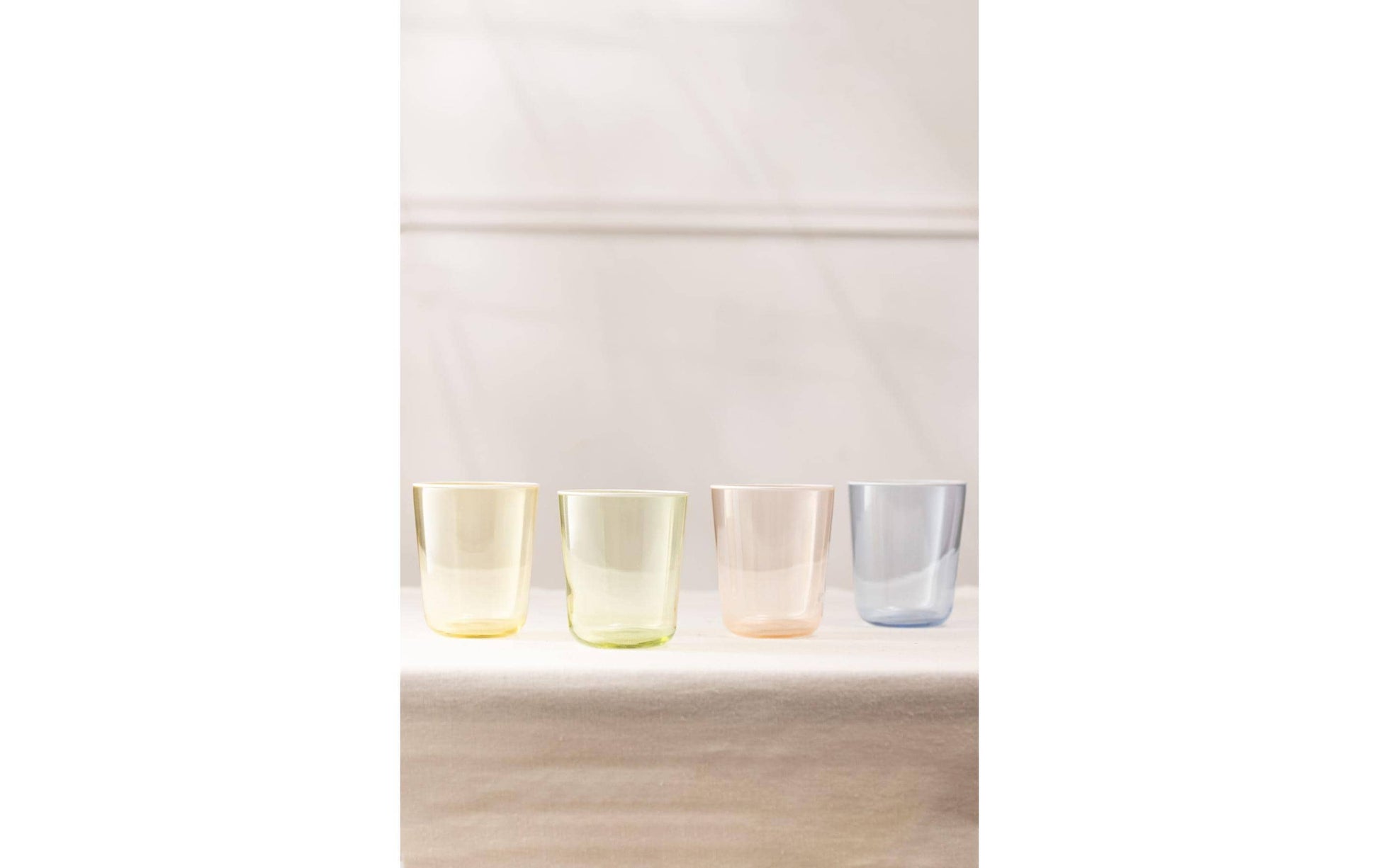 Hermia Trinkglas – 4er Set, 320 ml, Ø 8,0 cm, H 9,5 cm, Glas, Mehrfarbig, nicht spülmaschinenfest