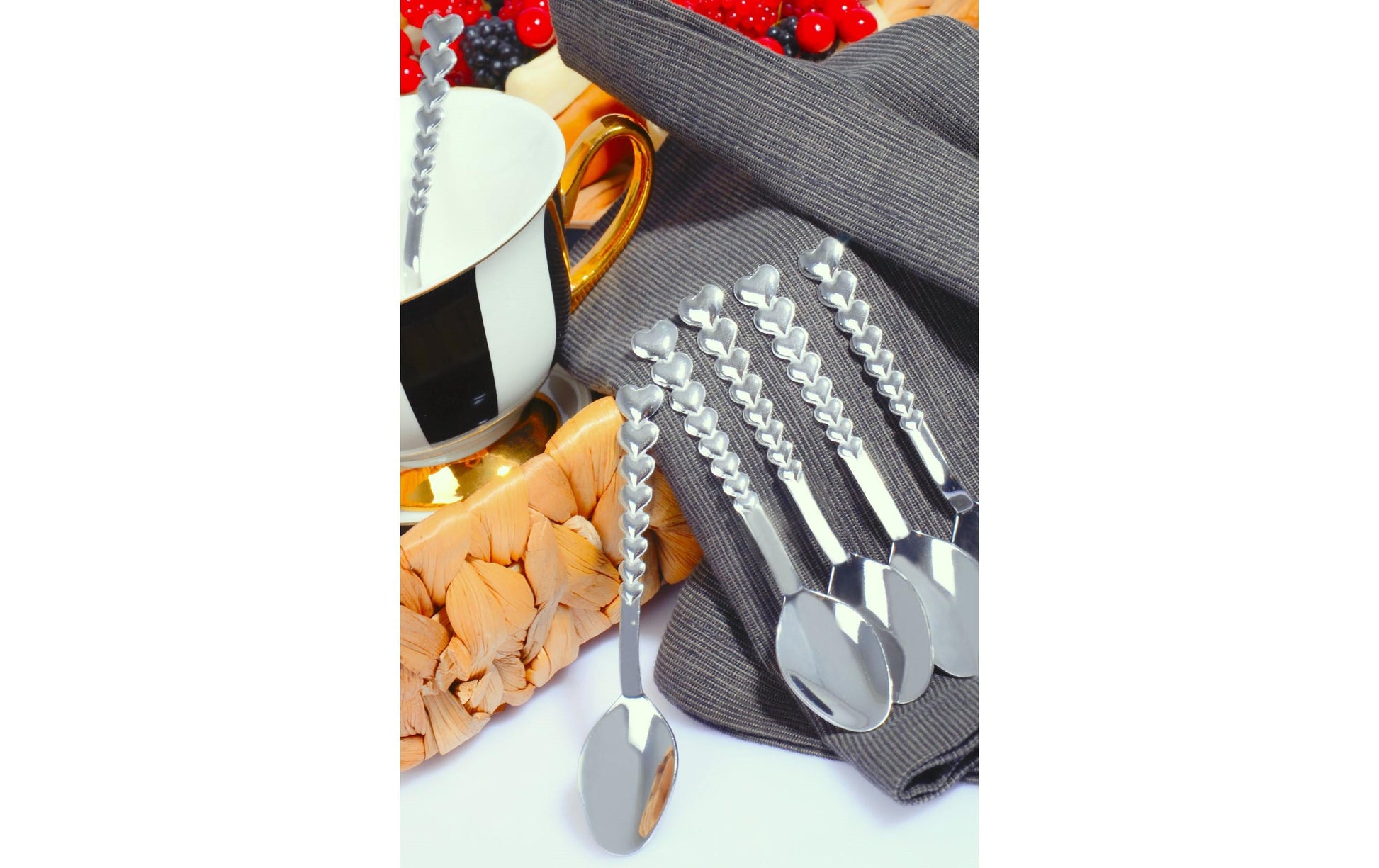 Hermia Herz Kaffeelöffel – 12er-Set, 11 cm, Edelstahl, spülmaschinenfest