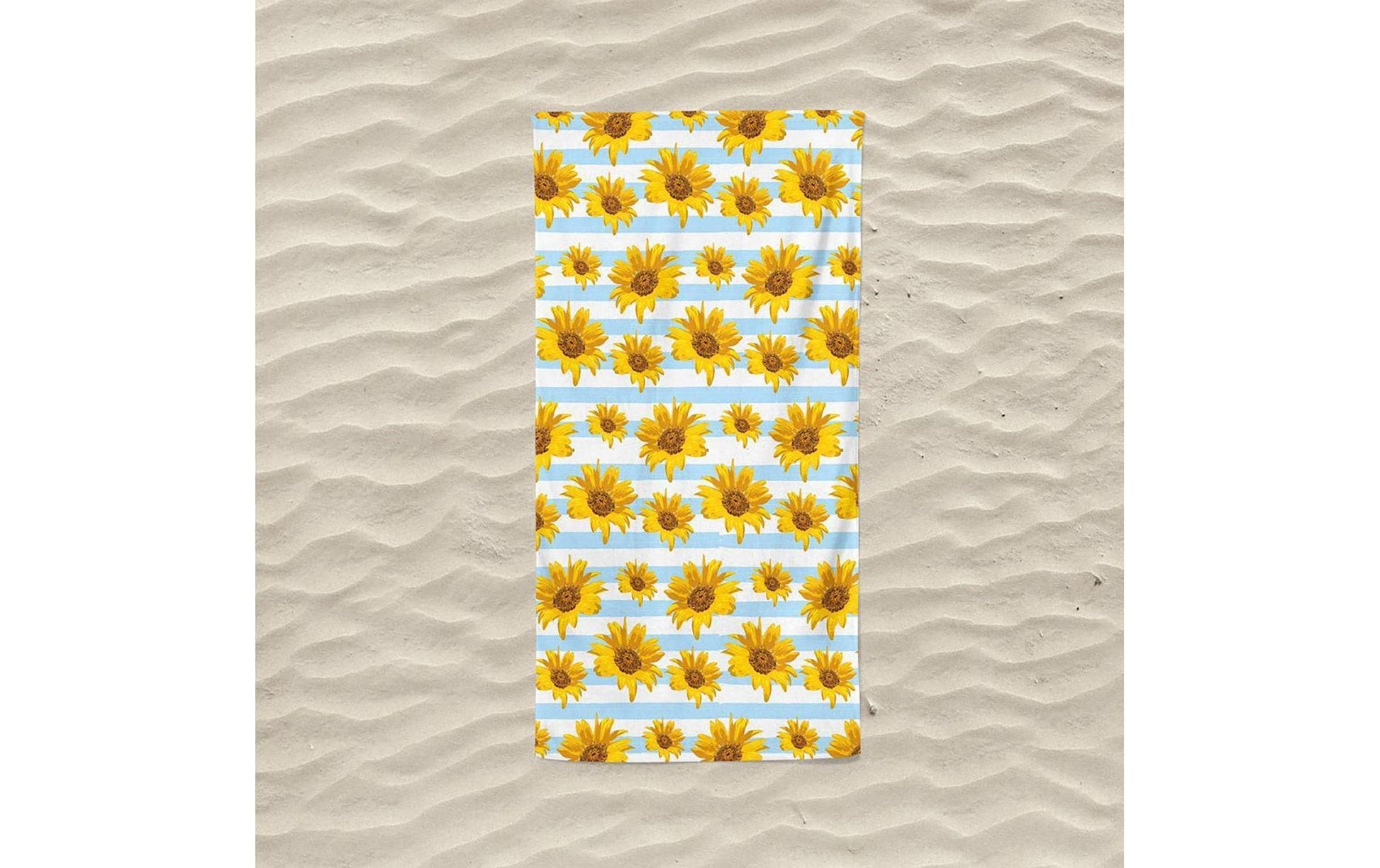 Foutastic Strandtuch – 75 × 150 cm, Gelb/Hellblau/Weiss, Baumwolle/Polyester