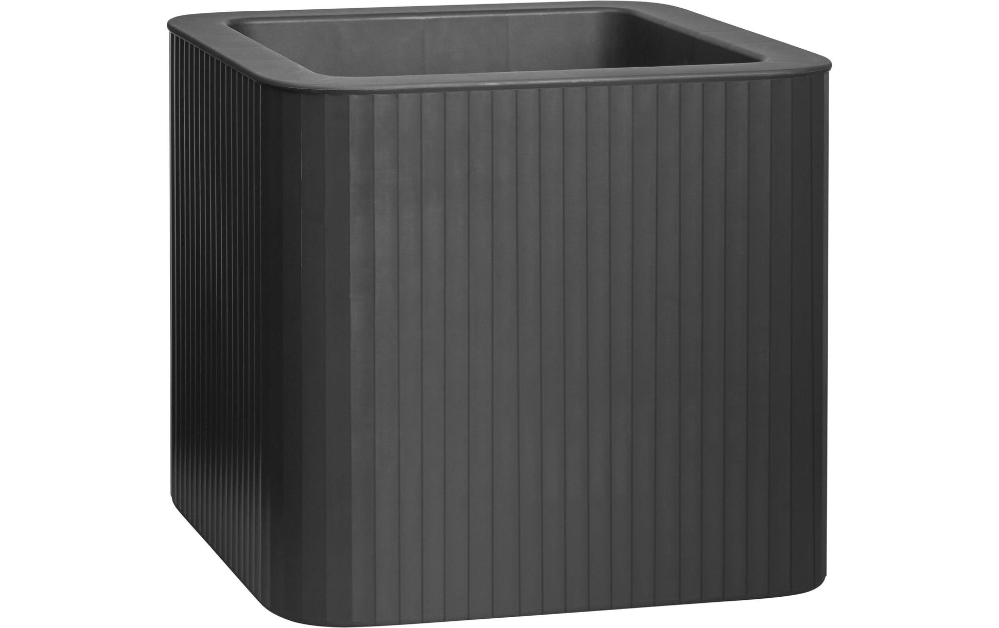 Elho Jive Quadrat Stripe Pflanzkübel – 40 cm, 20 l – Kunststoff, grau