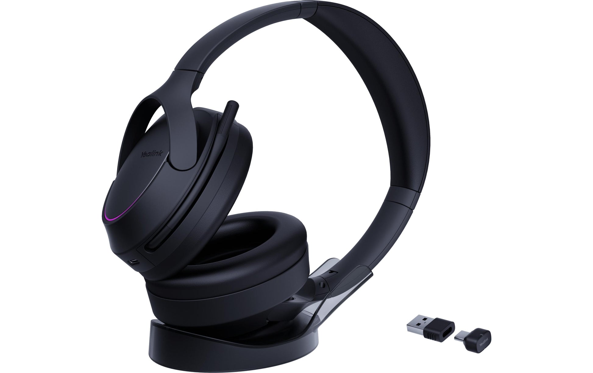 Yealink BH78 Office-Headset – Over-Ear, Stereo, BT, ANC, mit Ladestation, Schwarz