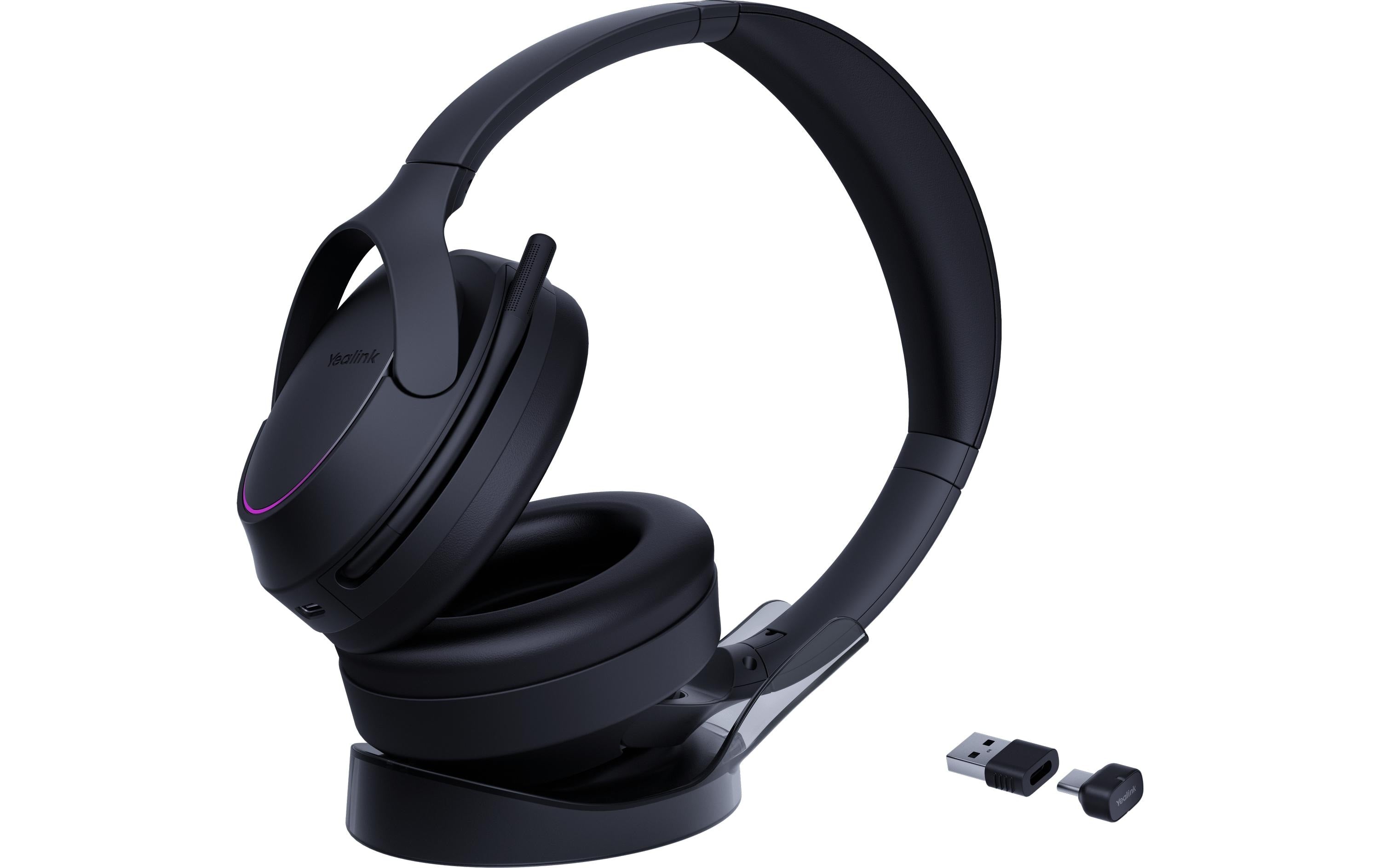 Yealink BH78 Office-Headset – Over-Ear, Stereo, BT, ANC, mit Ladestation, Schwarz