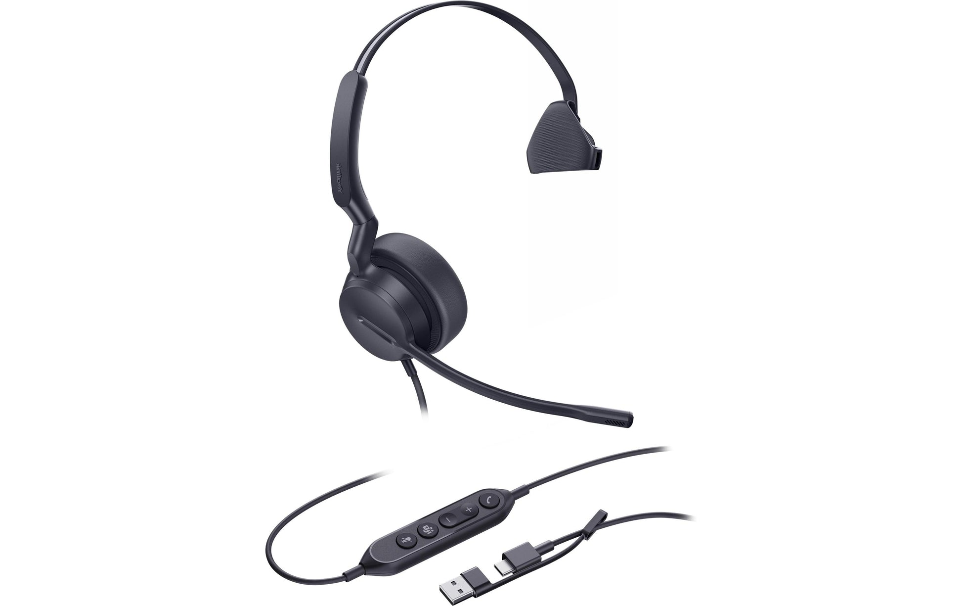 Yealink UH42 Office-Headset – On-Ear, Mono, Kabelgebunden (USB-C, USB-A), ANC, Schwarz