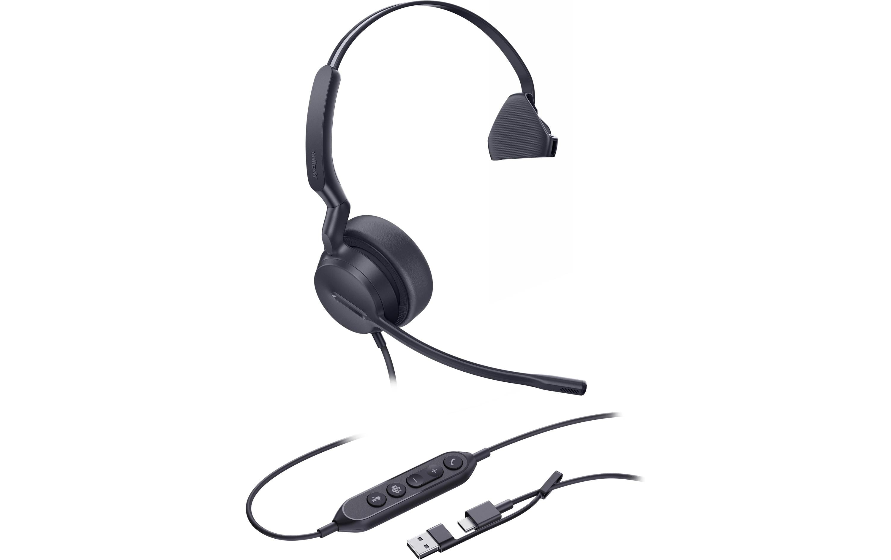 Yealink UH42 SE Office-Headset – On-Ear, Mono, Kabelgebunden (USB-A + USB-C), Schwarz