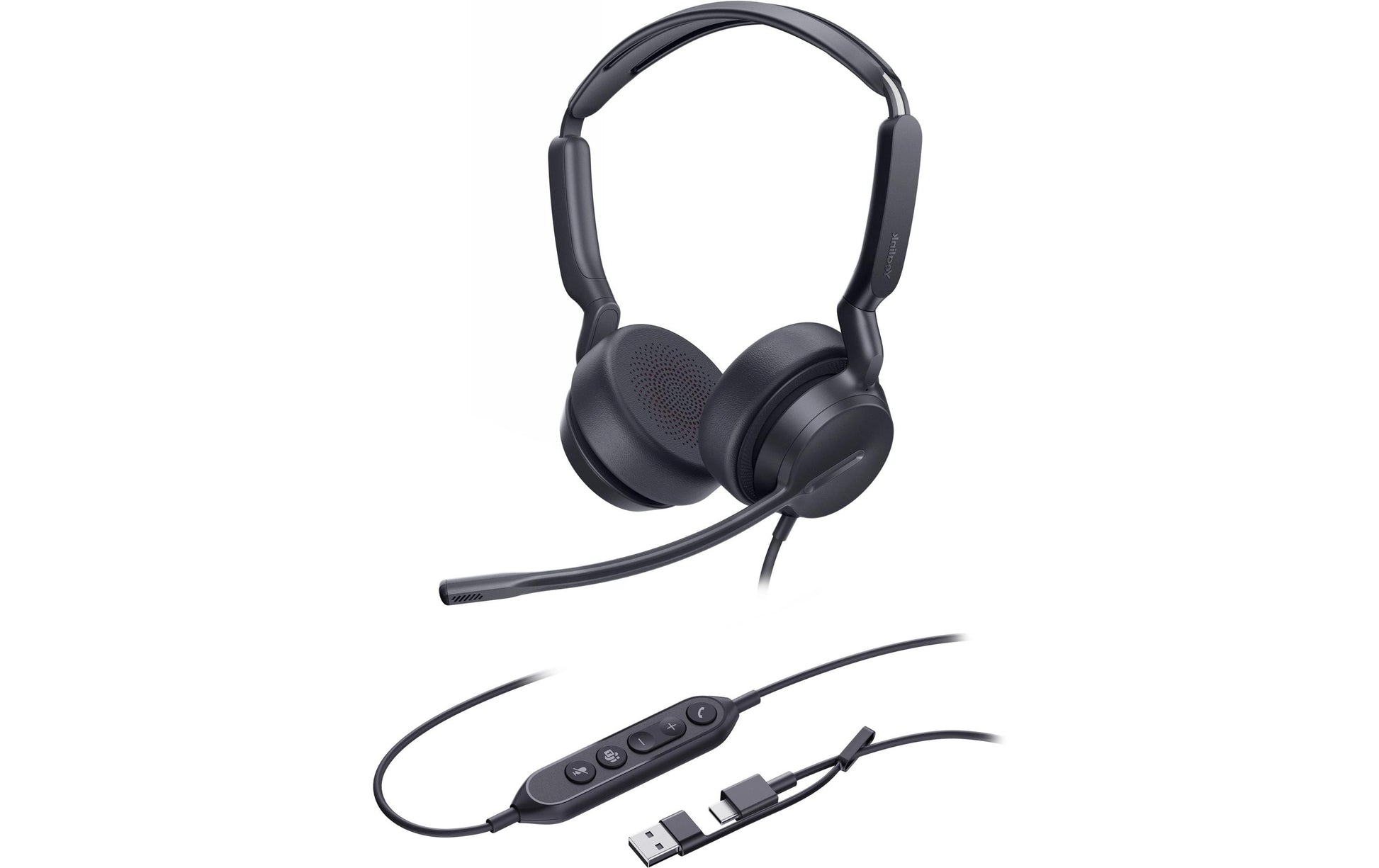 Yealink UH42 SE Office-Headset – On-Ear, Stereo, USB-C + USB-A Kabel, Schwarz