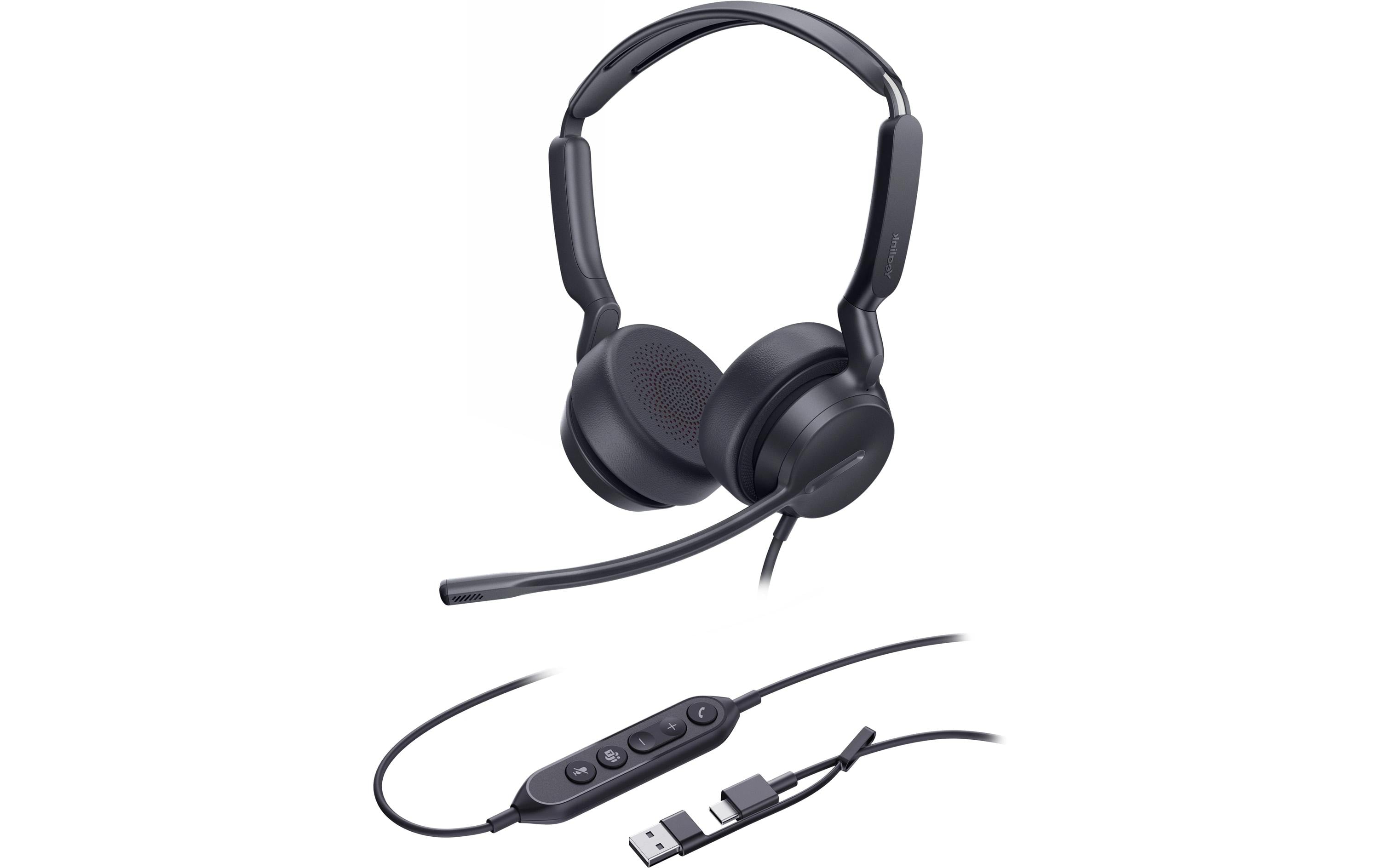 Yealink UH42 SE Office-Headset – On-Ear, Stereo, USB-C + USB-A Kabel, Schwarz
