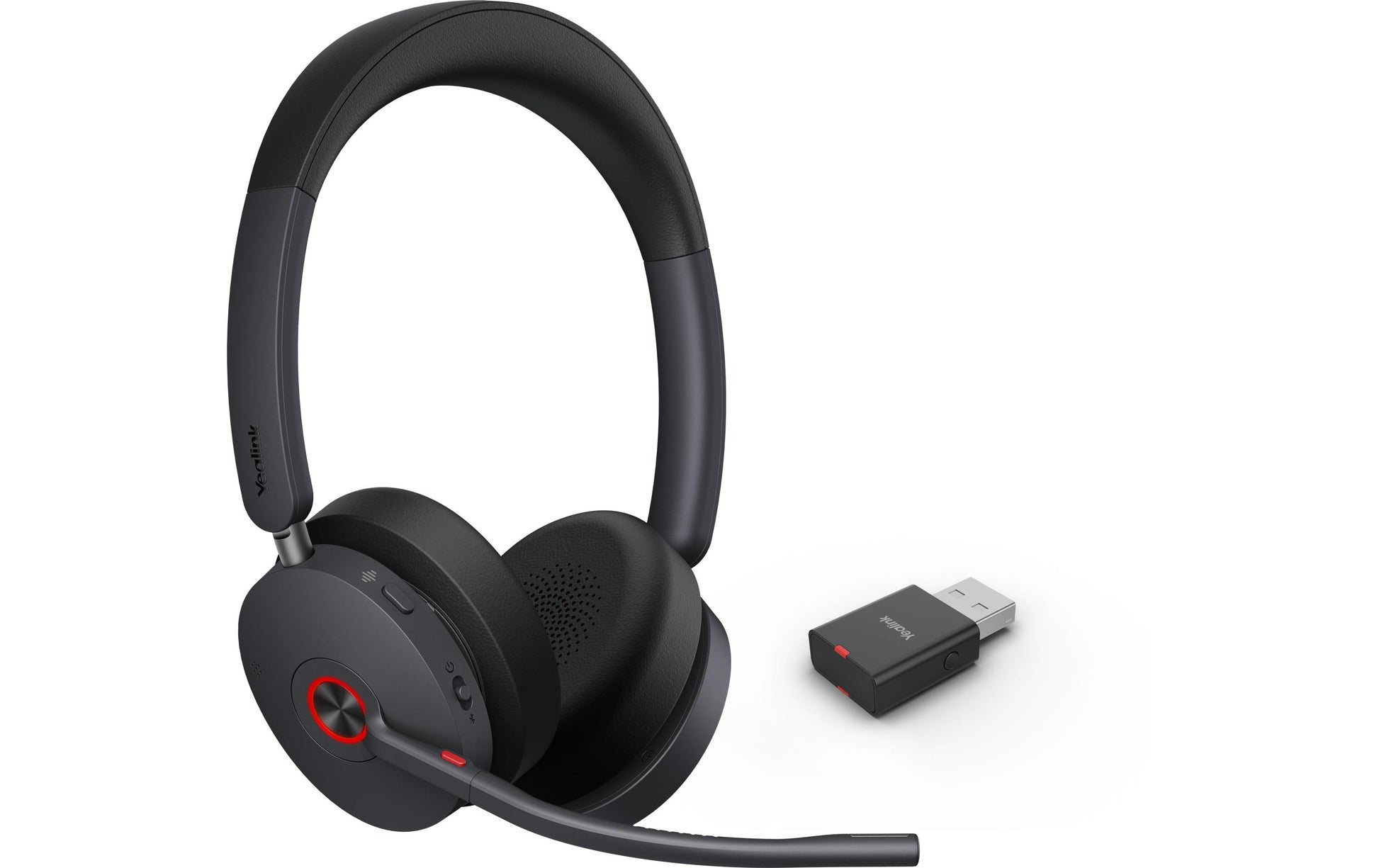 Yealink WH68 Hybrid Office-Headset – Over-Ear, Stereo, DECT, BT, mit Ladestation, Schwarz