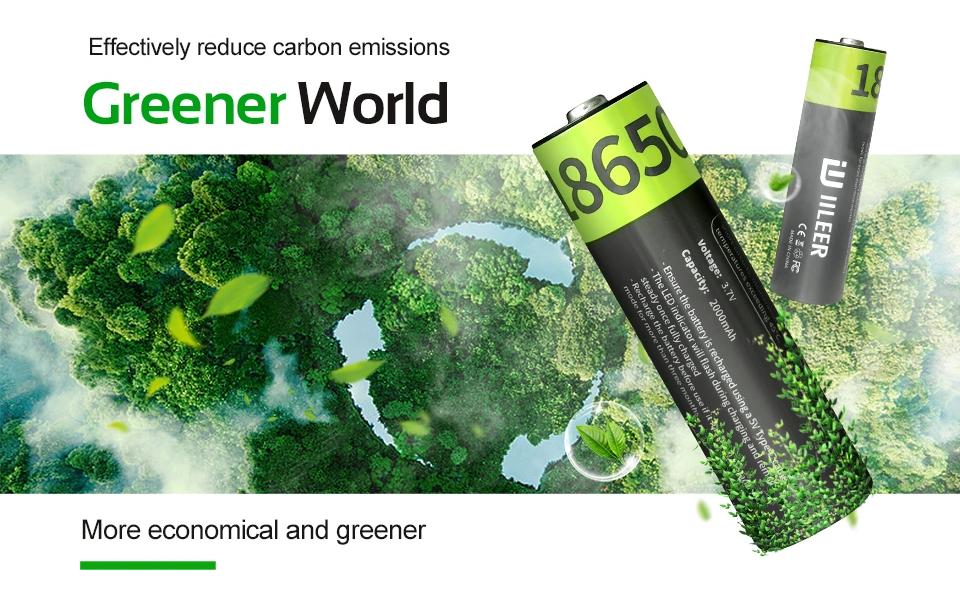 Iileer 18650 Akkus, Li-Ion, 2000 mAh, 3,7 V – 2 Stk.